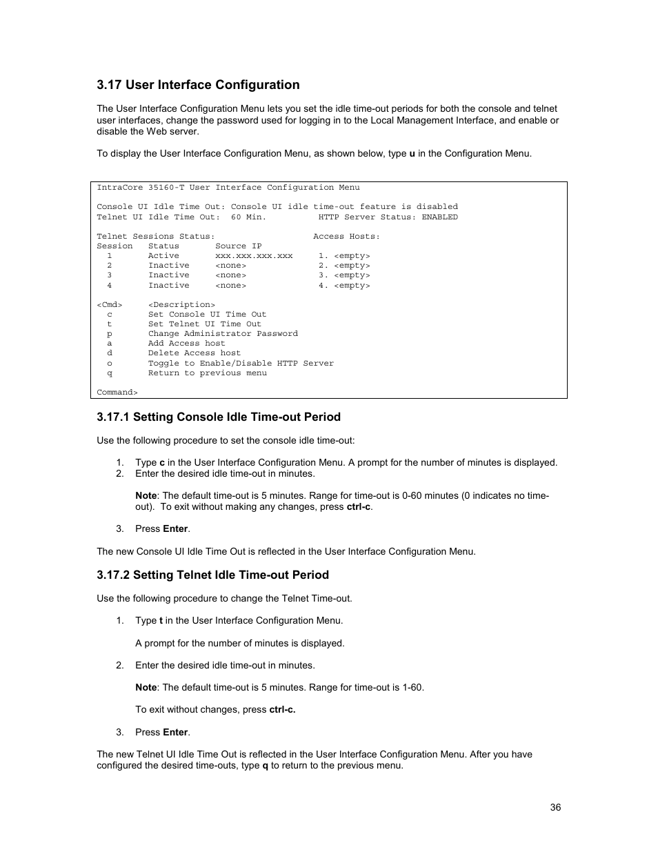 17 user interface configuration | Asante Technologies 35160 User Manual | Page 36 / 79