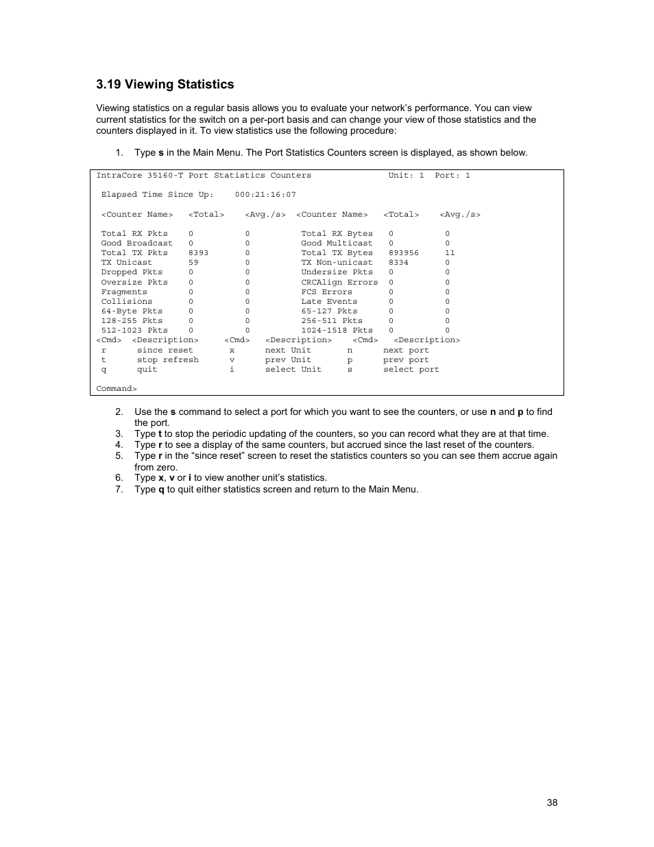 19 viewing statistics | Asante Technologies 35160 User Manual | Page 38 / 79