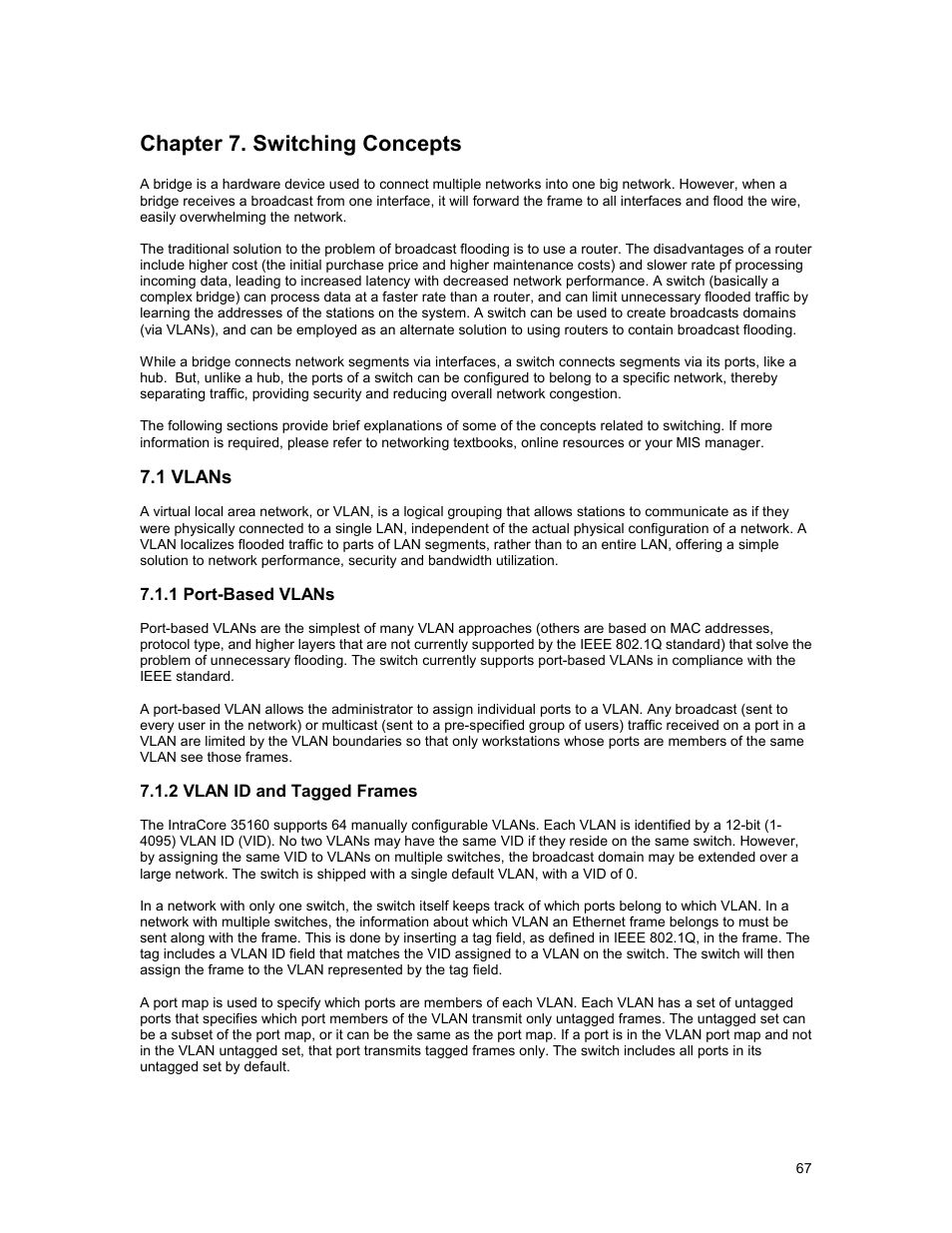 Chapter 7. switching concepts | Asante Technologies 35160 User Manual | Page 67 / 79