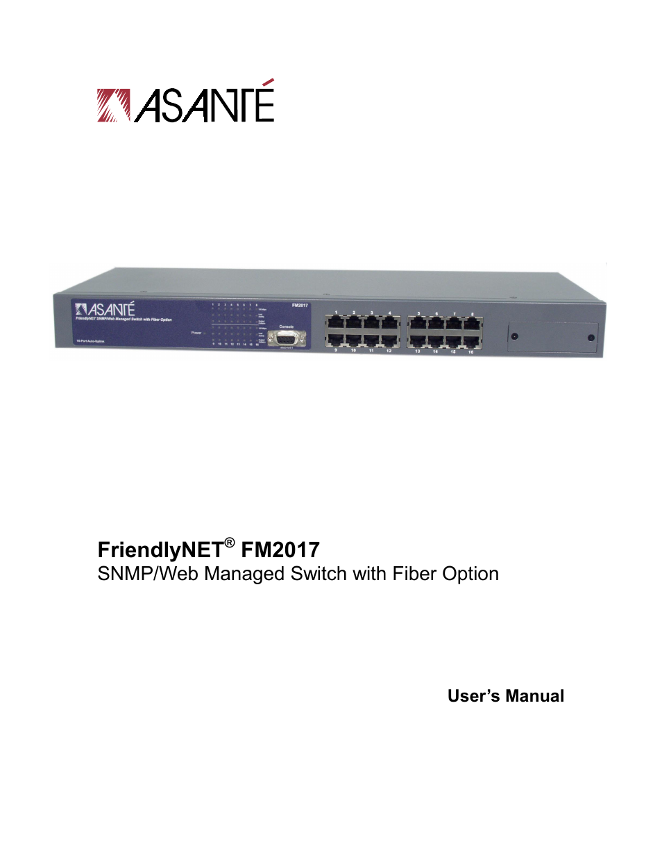 Asante Technologies FM2017 User Manual | 28 pages