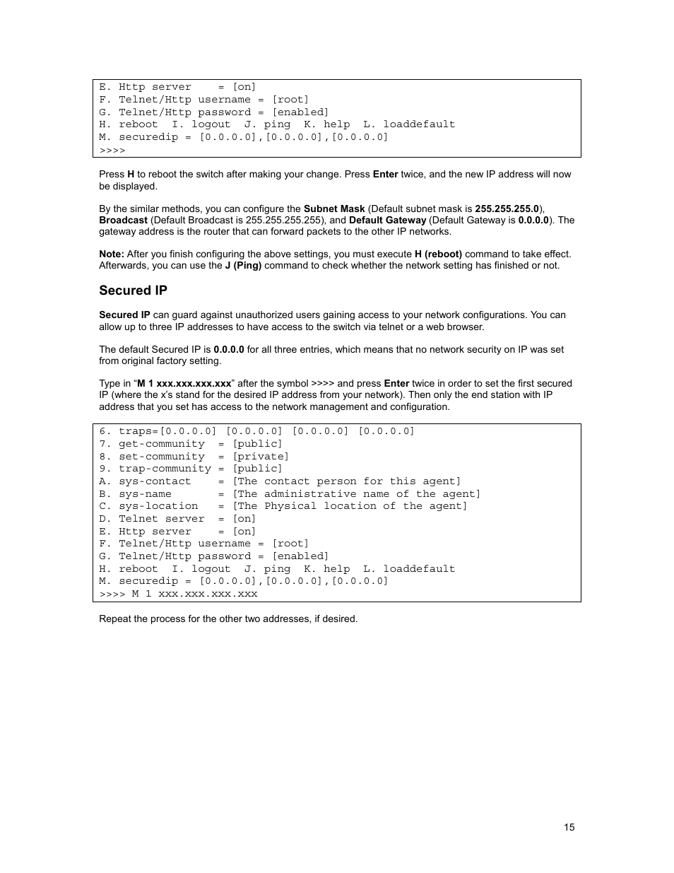 Secured ip | Asante Technologies FM2017 User Manual | Page 15 / 28