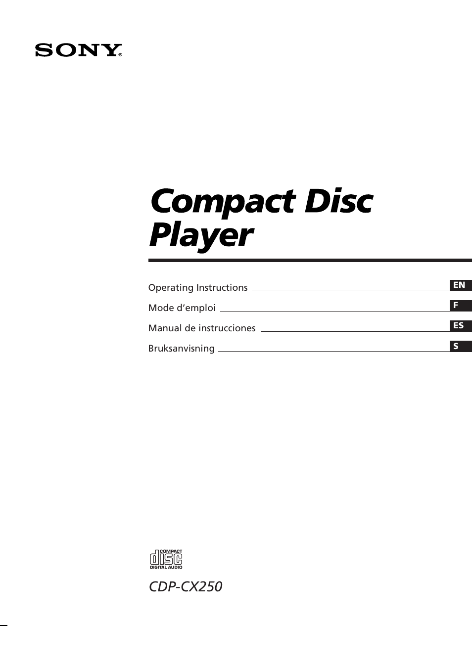 Sony CDP-CX250 User Manual | 93 pages