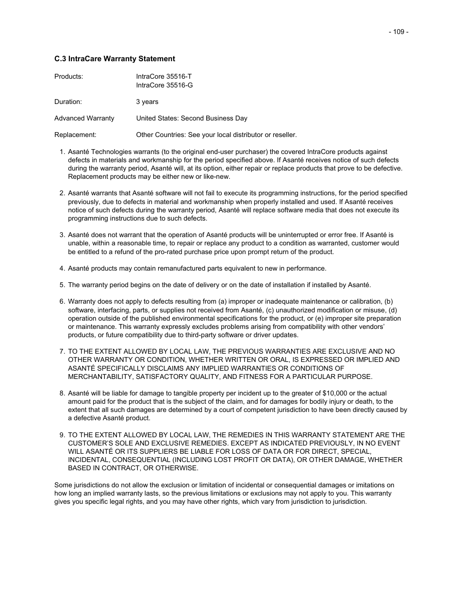 Asante Technologies 35516 User Manual | Page 109 / 111