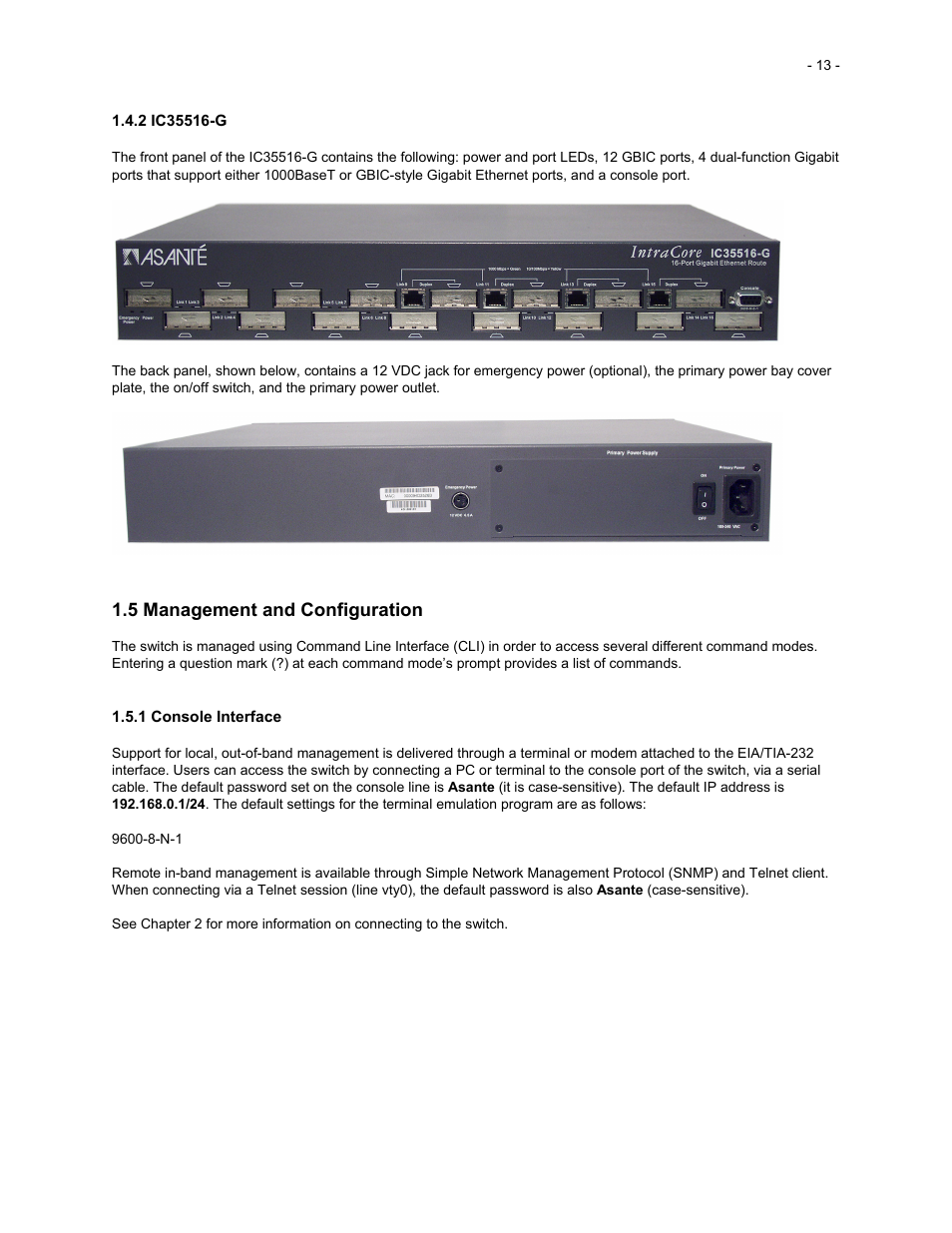 Asante Technologies 35516 User Manual | Page 13 / 111