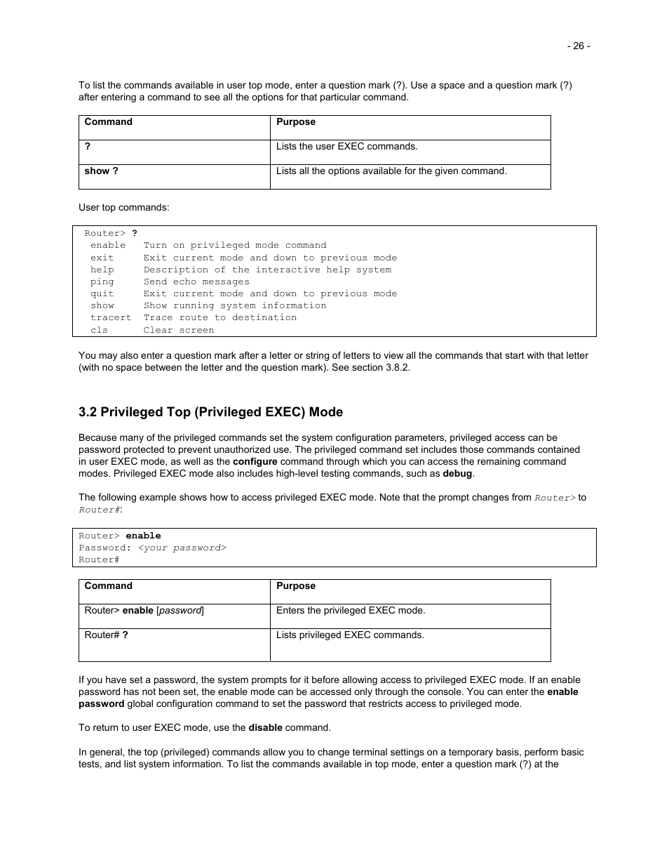 2 privileged top (privileged exec) mode | Asante Technologies 35516 User Manual | Page 26 / 111
