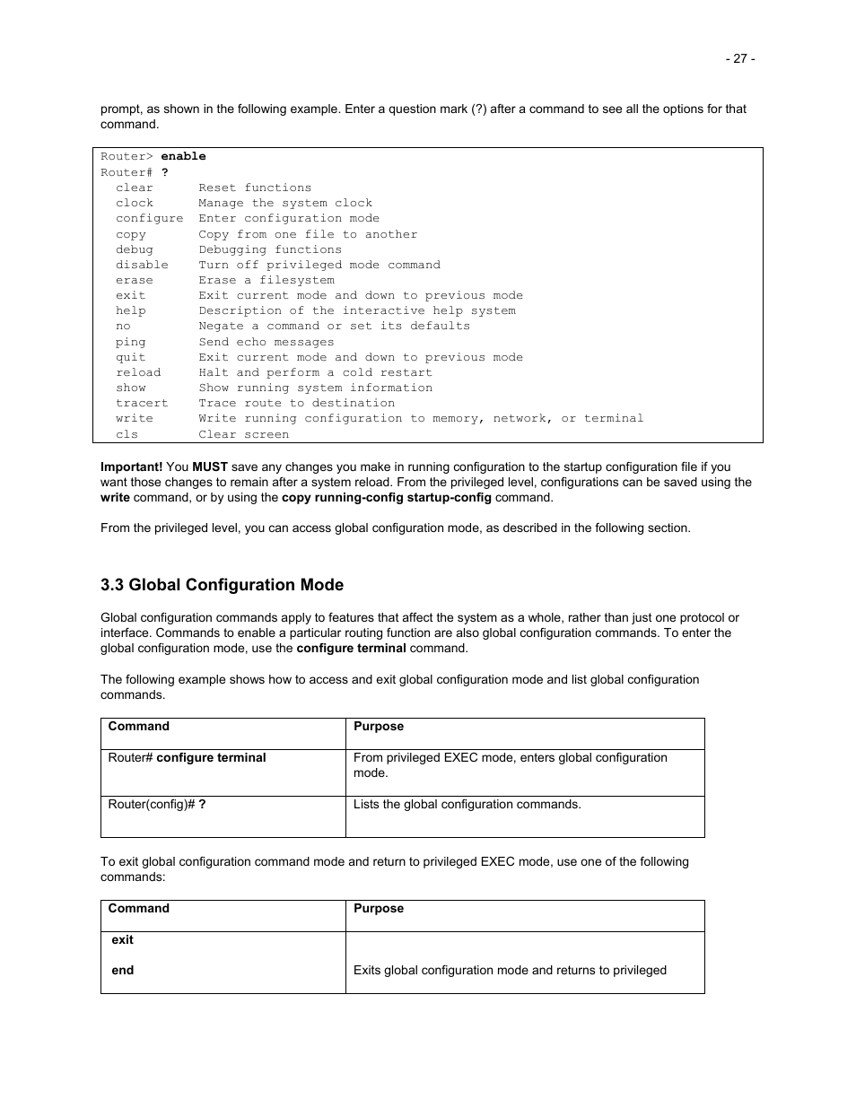 3 global configuration mode | Asante Technologies 35516 User Manual | Page 27 / 111