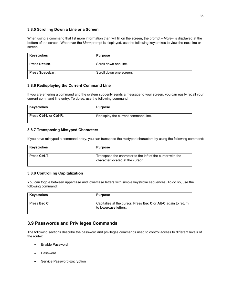 9 passwords and privileges commands | Asante Technologies 35516 User Manual | Page 36 / 111