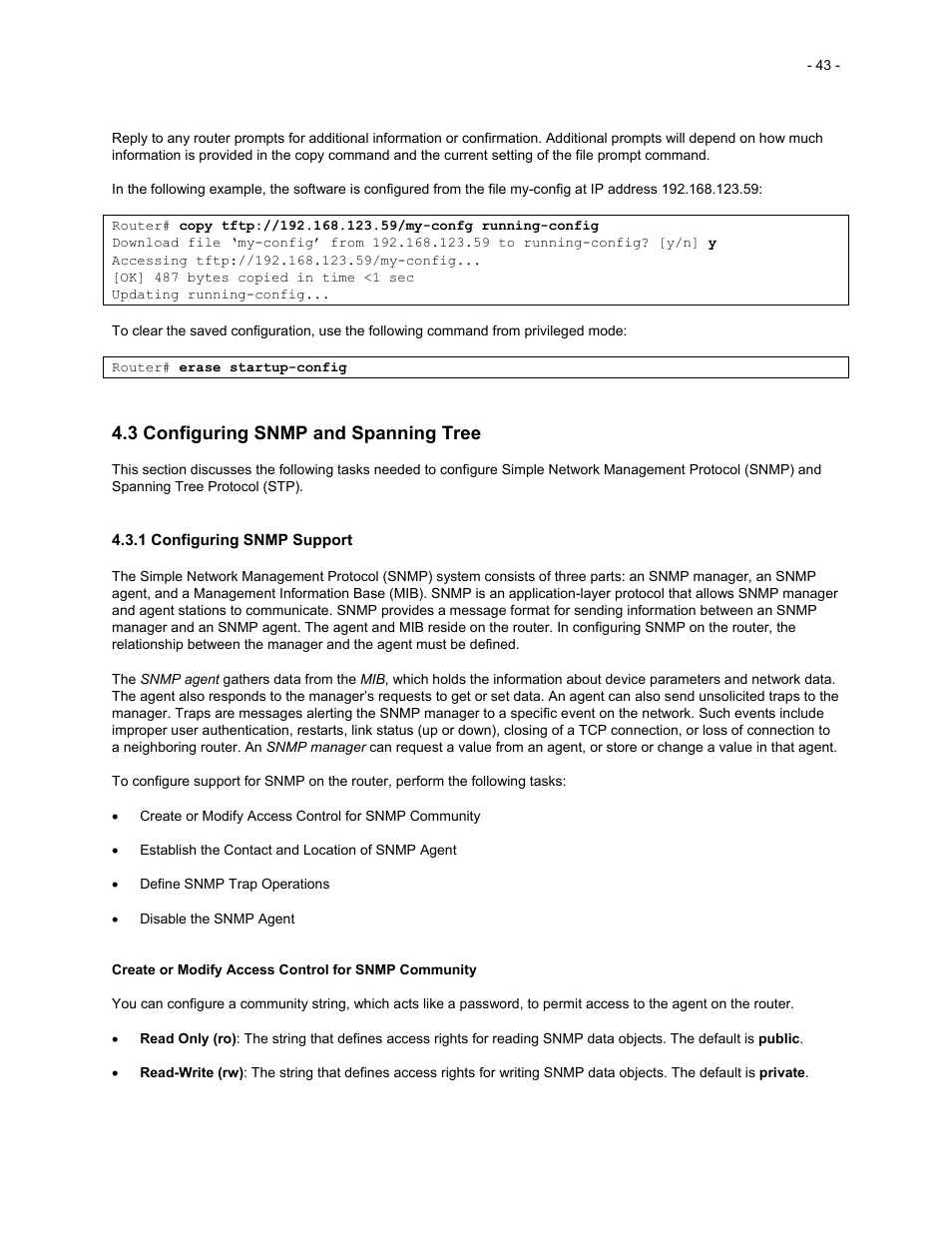 3 configuring snmp and spanning tree | Asante Technologies 35516 User Manual | Page 43 / 111