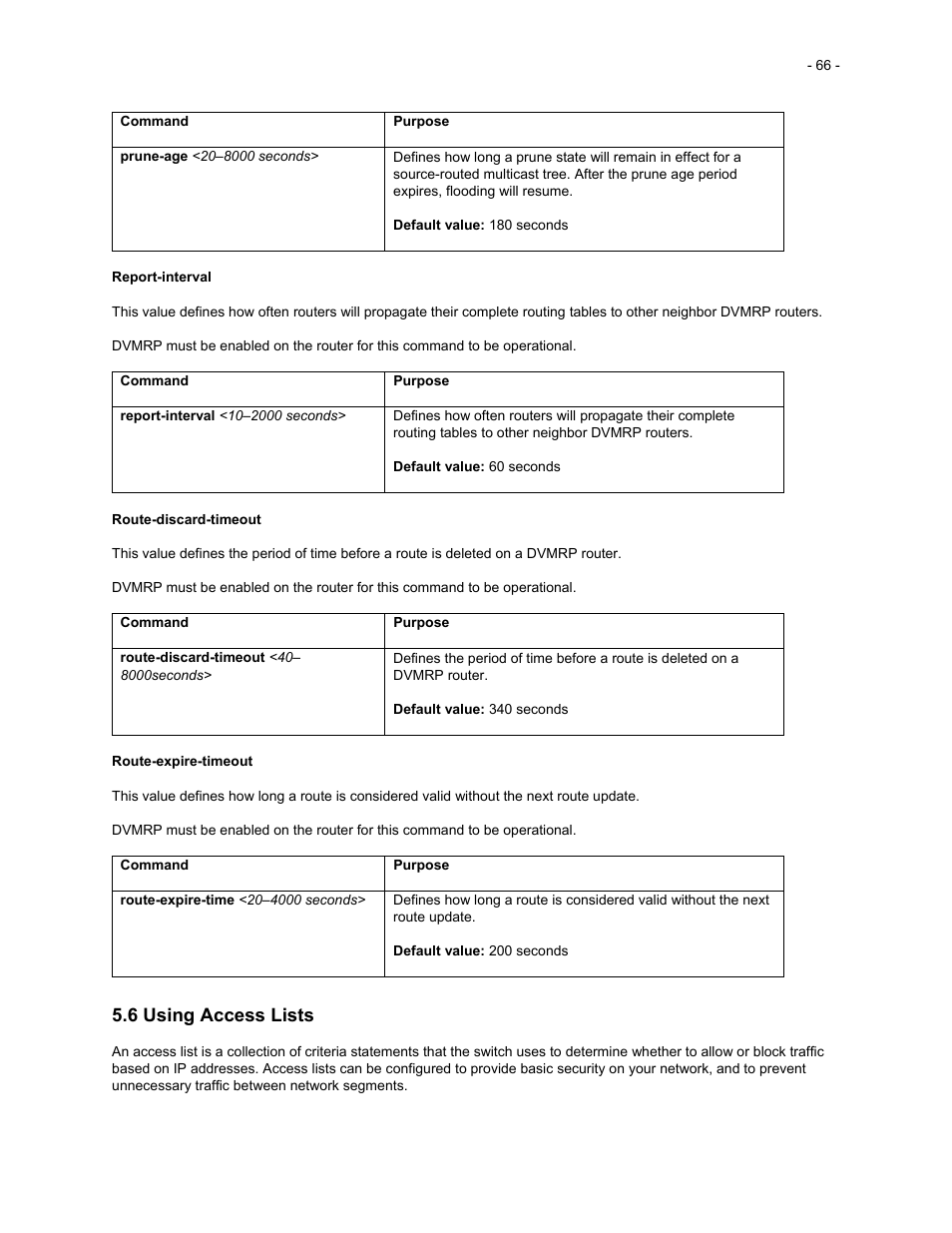 6 using access lists | Asante Technologies 35516 User Manual | Page 66 / 111