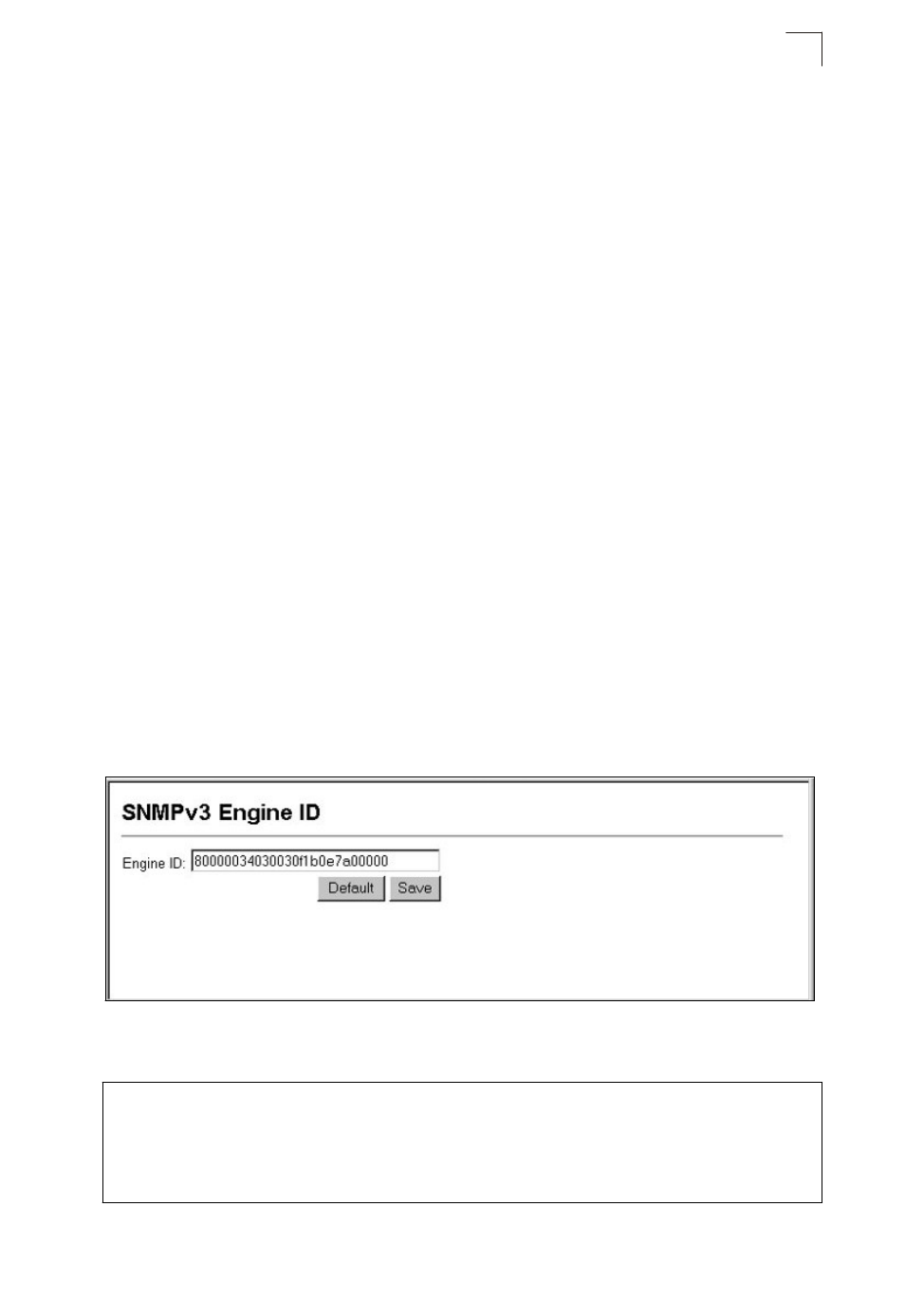 Figure 5-3, Configuring snmp trap managers, Configuring snmpv3 management access | Setting a local engine id | Asante Technologies 40240/40480-10G User Manual | Page 124 / 792