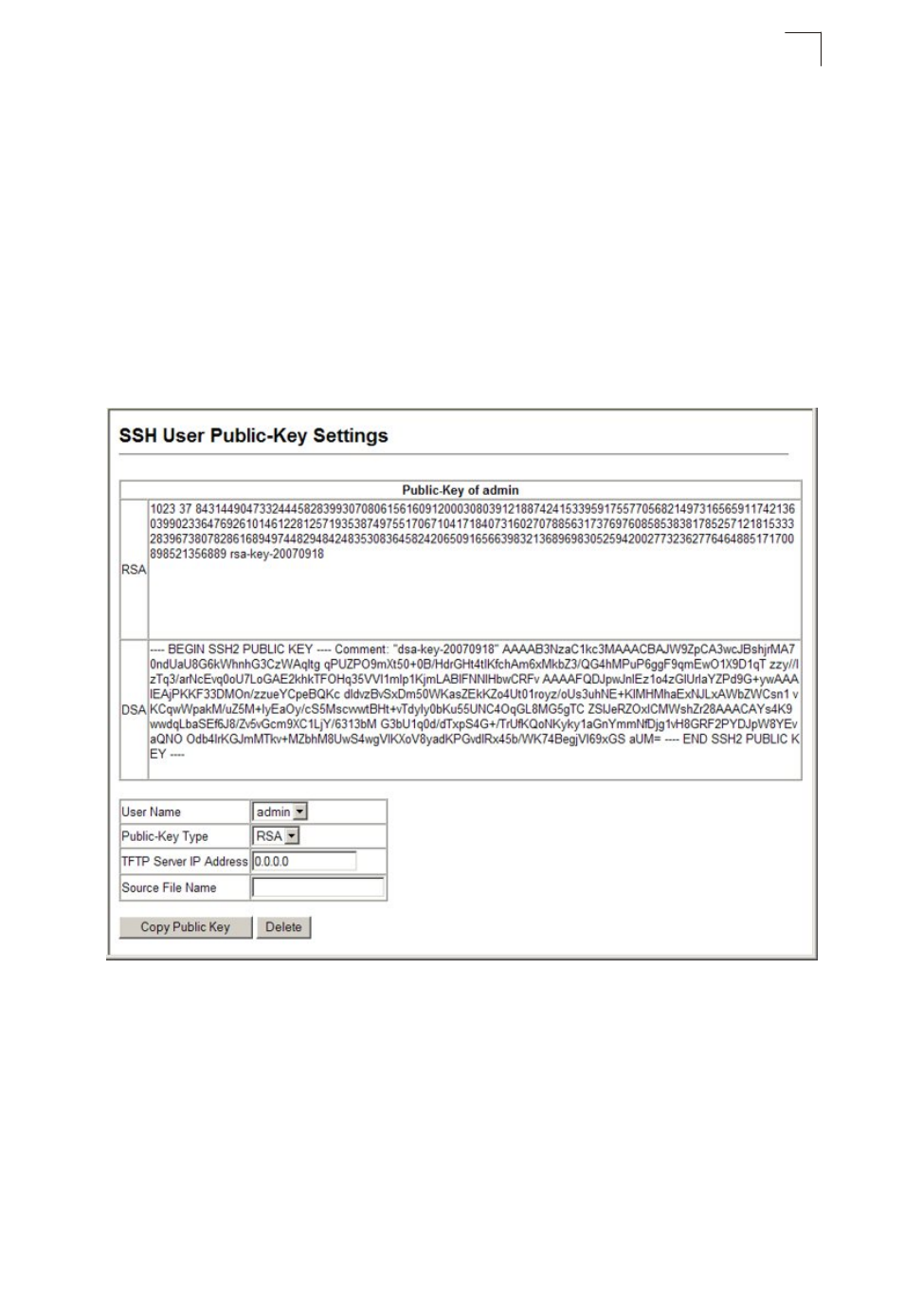Importing user public keys | Asante Technologies 40240/40480-10G User Manual | Page 148 / 792
