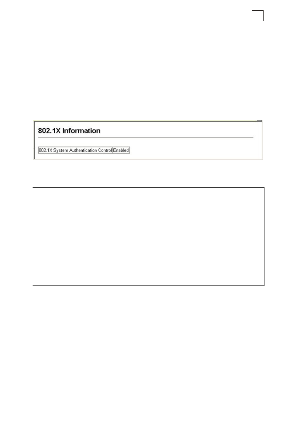 Configuring 802.1x port authentication, Displaying 802.1x global settings | Asante Technologies 40240/40480-10G User Manual | Page 154 / 792