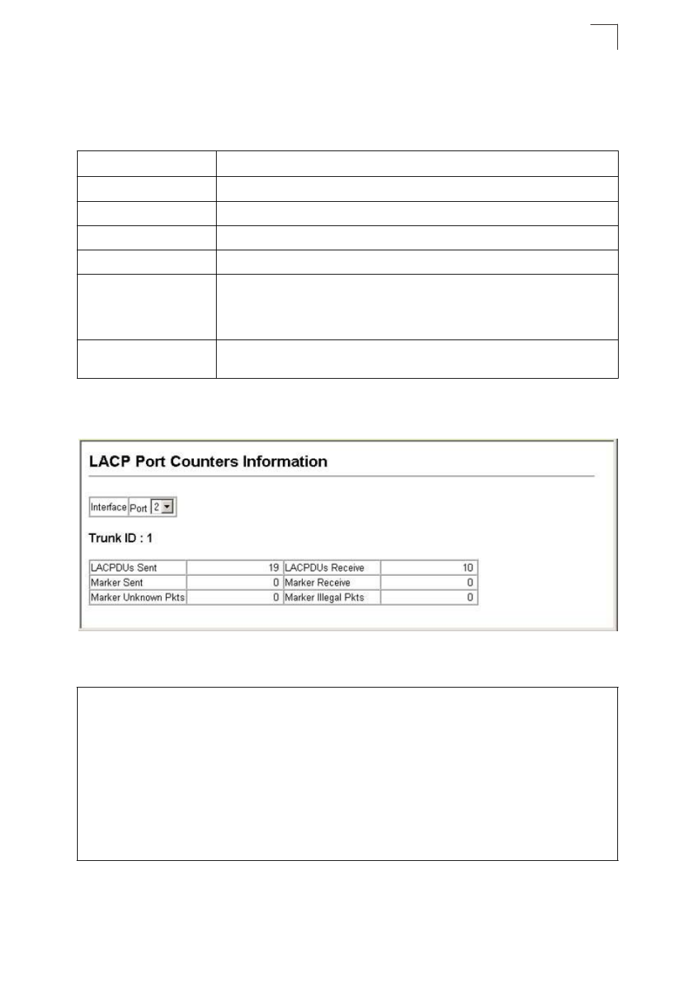 Displaying lacp port counters | Asante Technologies 40240/40480-10G User Manual | Page 188 / 792