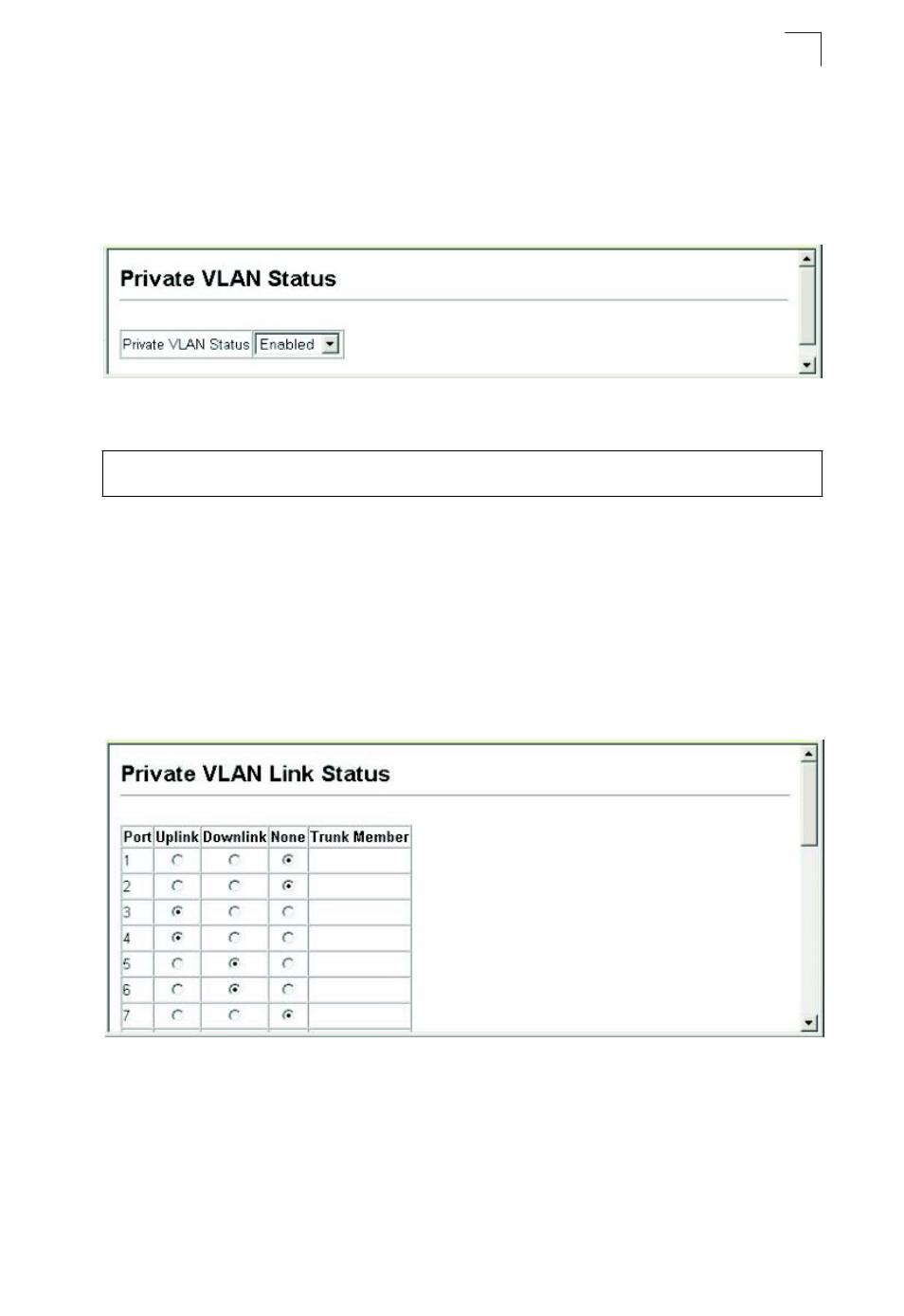 Configuring private vlans, Figure 11-2 tunnel port configuration, Configuring uplink and downlink ports | Enabling private vlans | Asante Technologies 40240/40480-10G User Manual | Page 246 / 792
