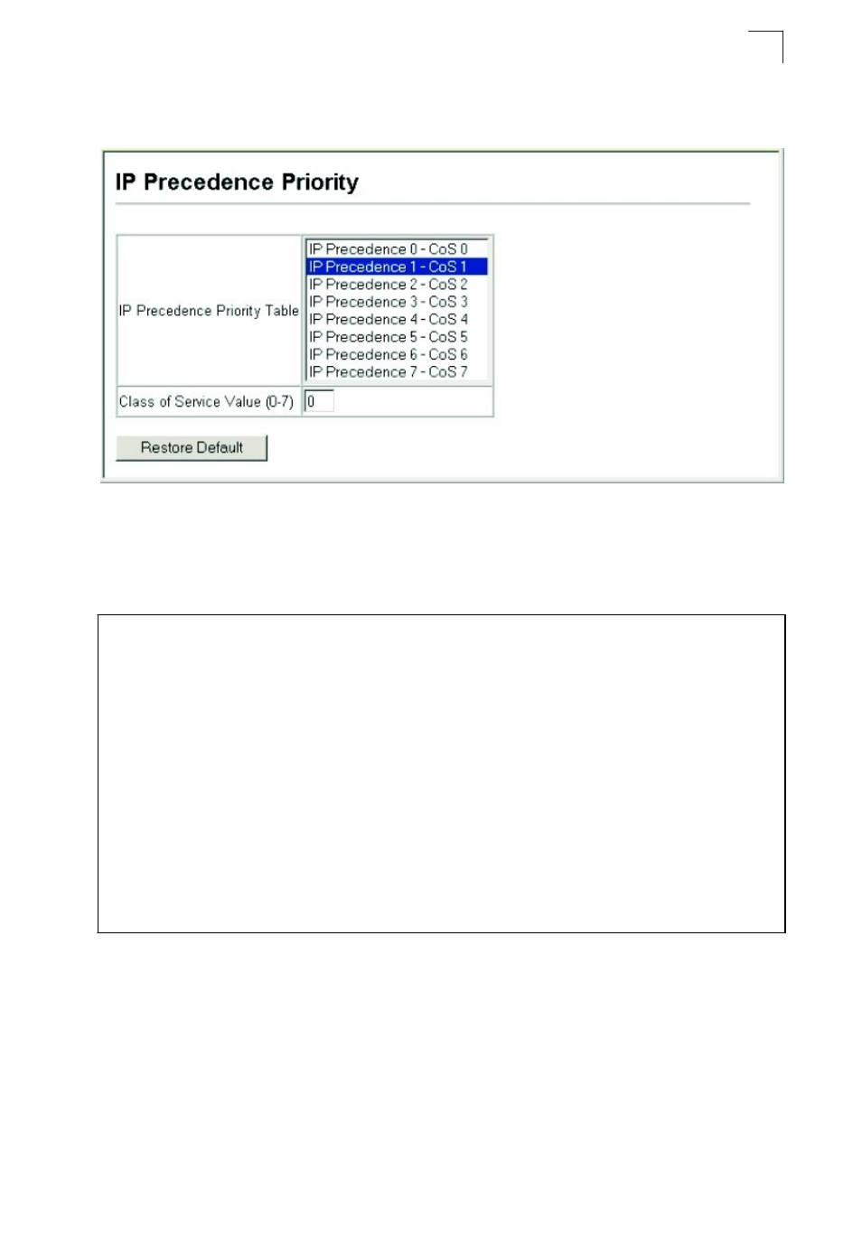 Mapping ip precedence, Table 13-3, Figure 13-5 ip precedence/dscp priority status | Layer 3/4 priority settings | Asante Technologies 40240/40480-10G User Manual | Page 272 / 792