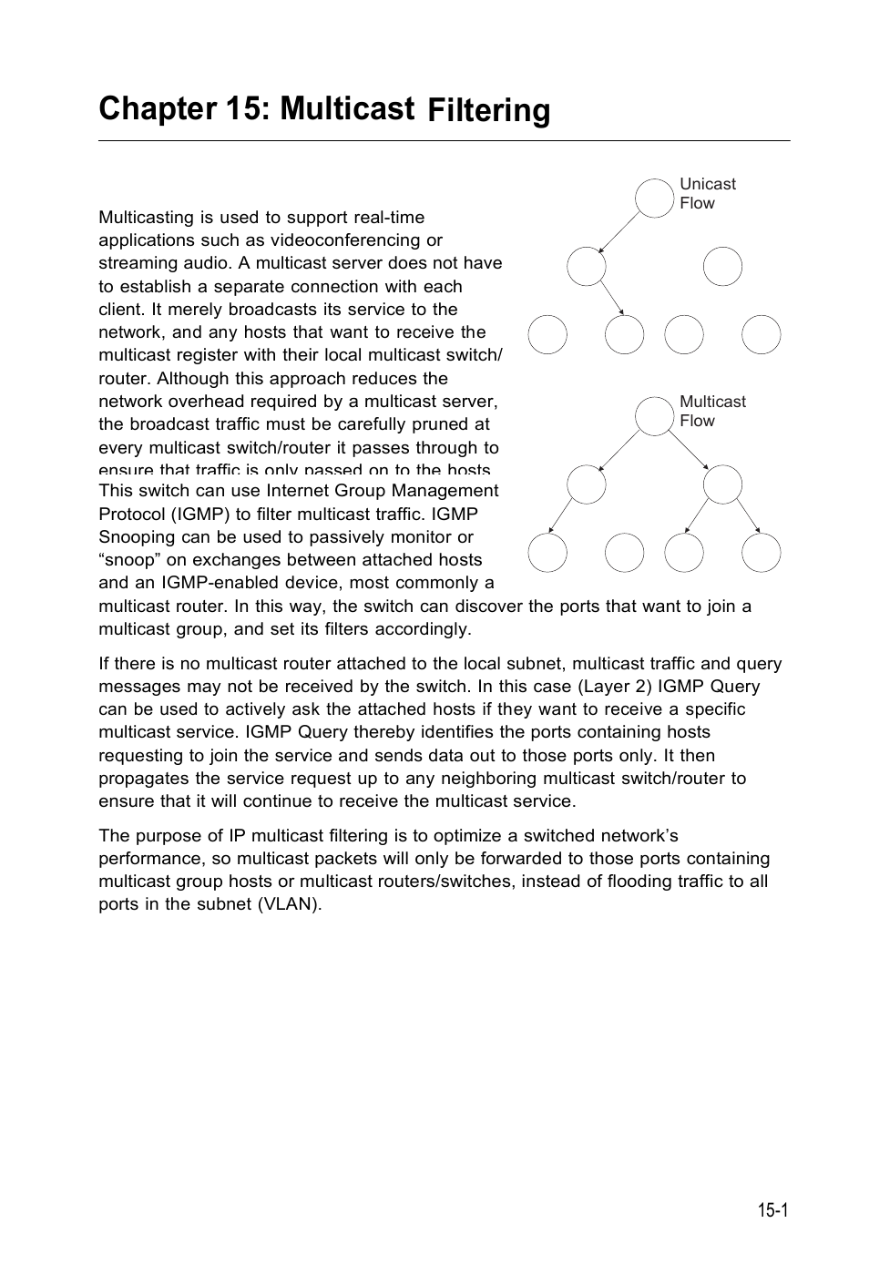 Chapter 15: multicast filtering | Asante Technologies 40240/40480-10G User Manual | Page 284 / 792