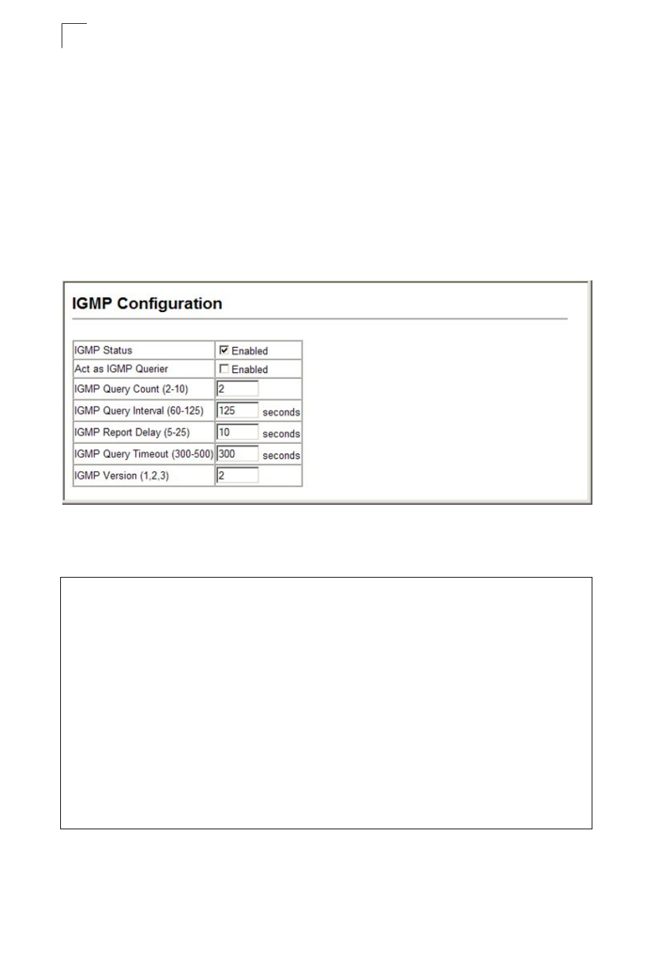 Configuring igmp snooping and query parameters, Multicast filtering | Asante Technologies 40240/40480-10G User Manual | Page 287 / 792