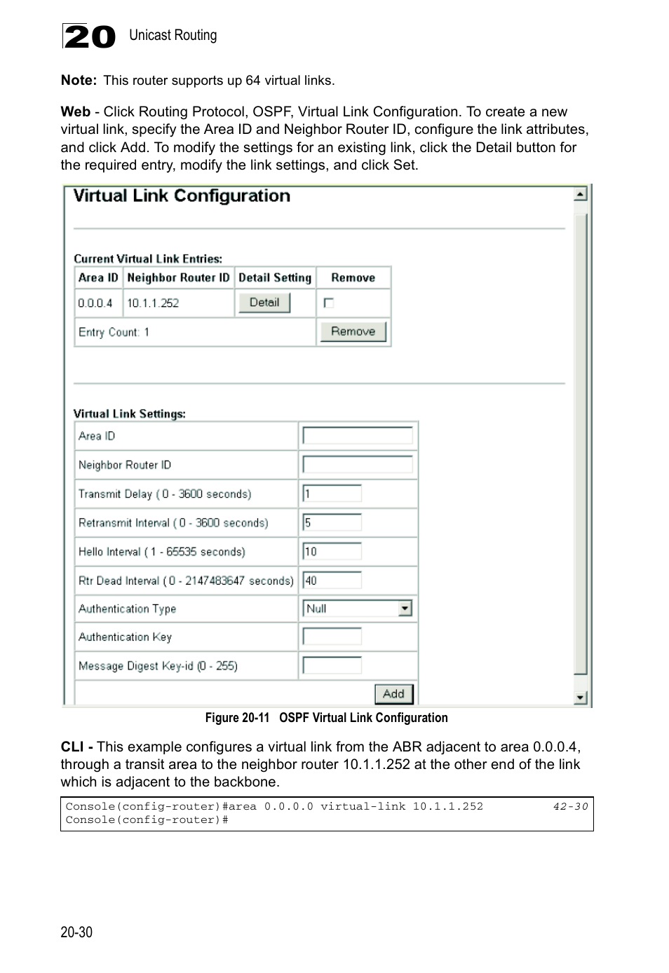 Configuring virtual links | Asante Technologies 40240/40480-10G User Manual | Page 373 / 792