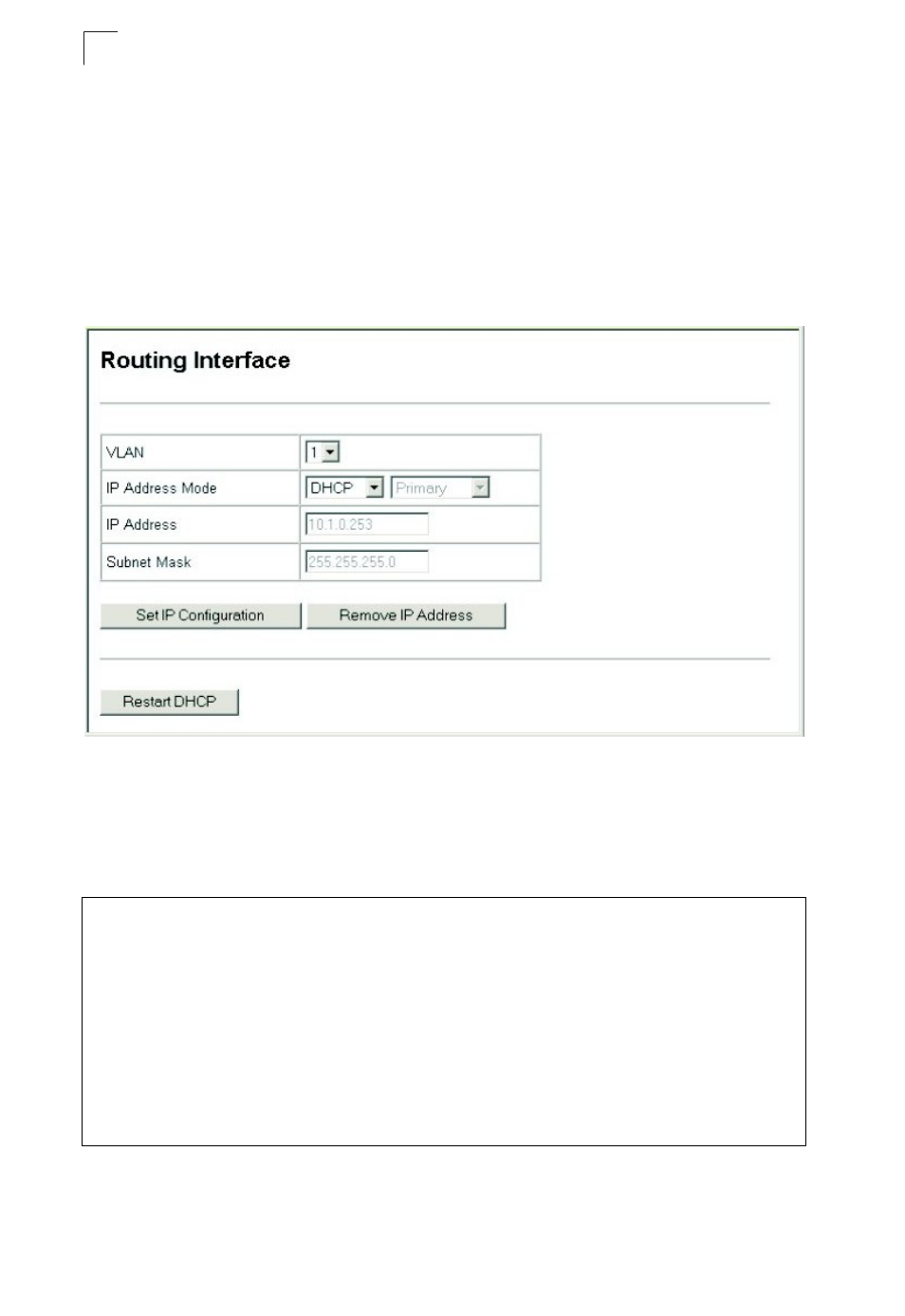Manual configuration, Figure 4-4, Ipv4 interface configuration - manual | Figure 4-5, Default gateway, Using dhcp/bootp | Asante Technologies 40240/40480-10G User Manual | Page 83 / 792