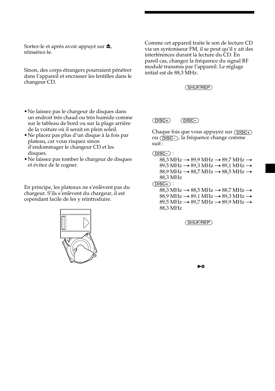 Changement de la fréquence de transmission | Sony CDX-454RF User Manual | Page 17 / 40