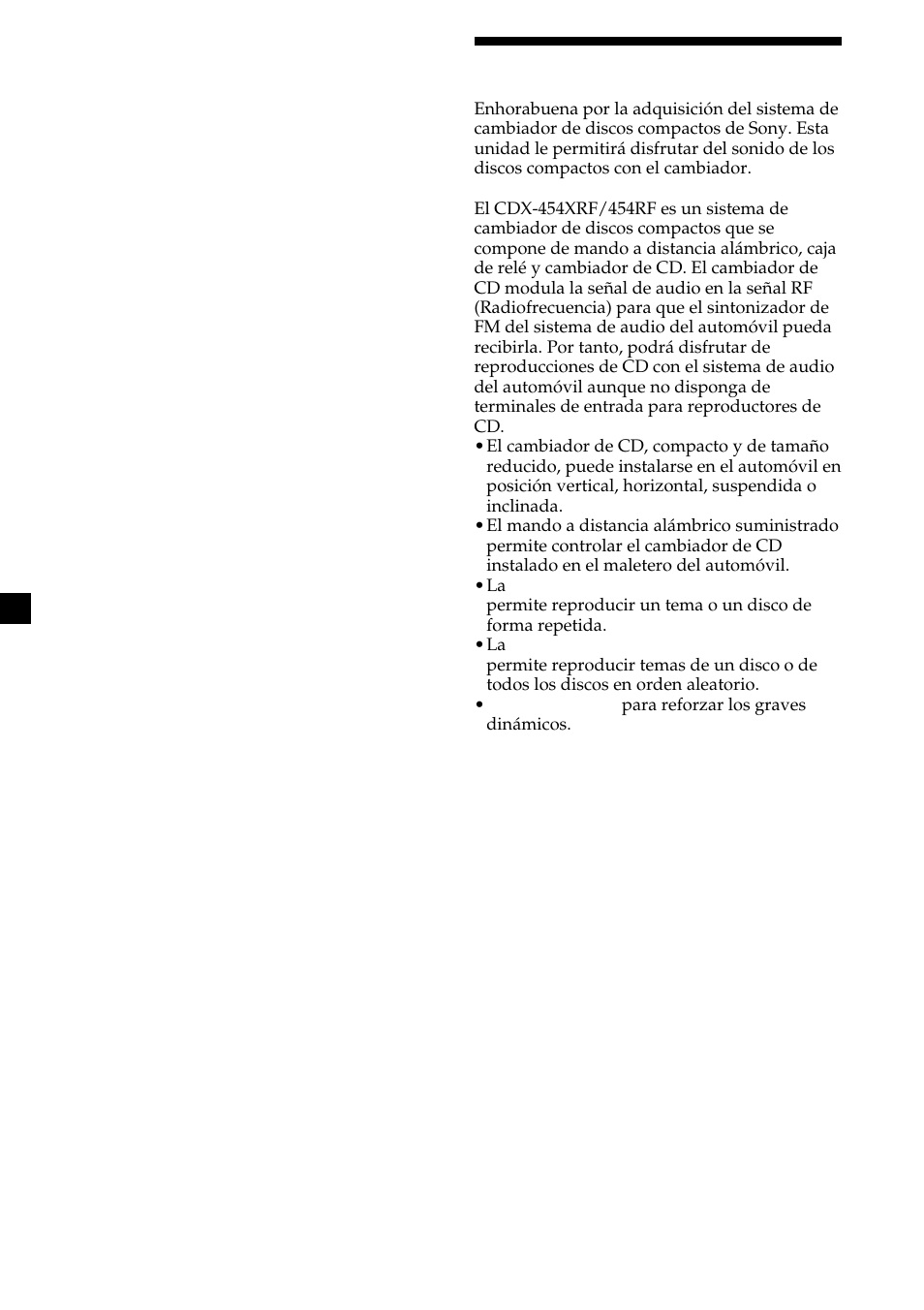 2¡bienvenido | Sony CDX-454RF User Manual | Page 26 / 40