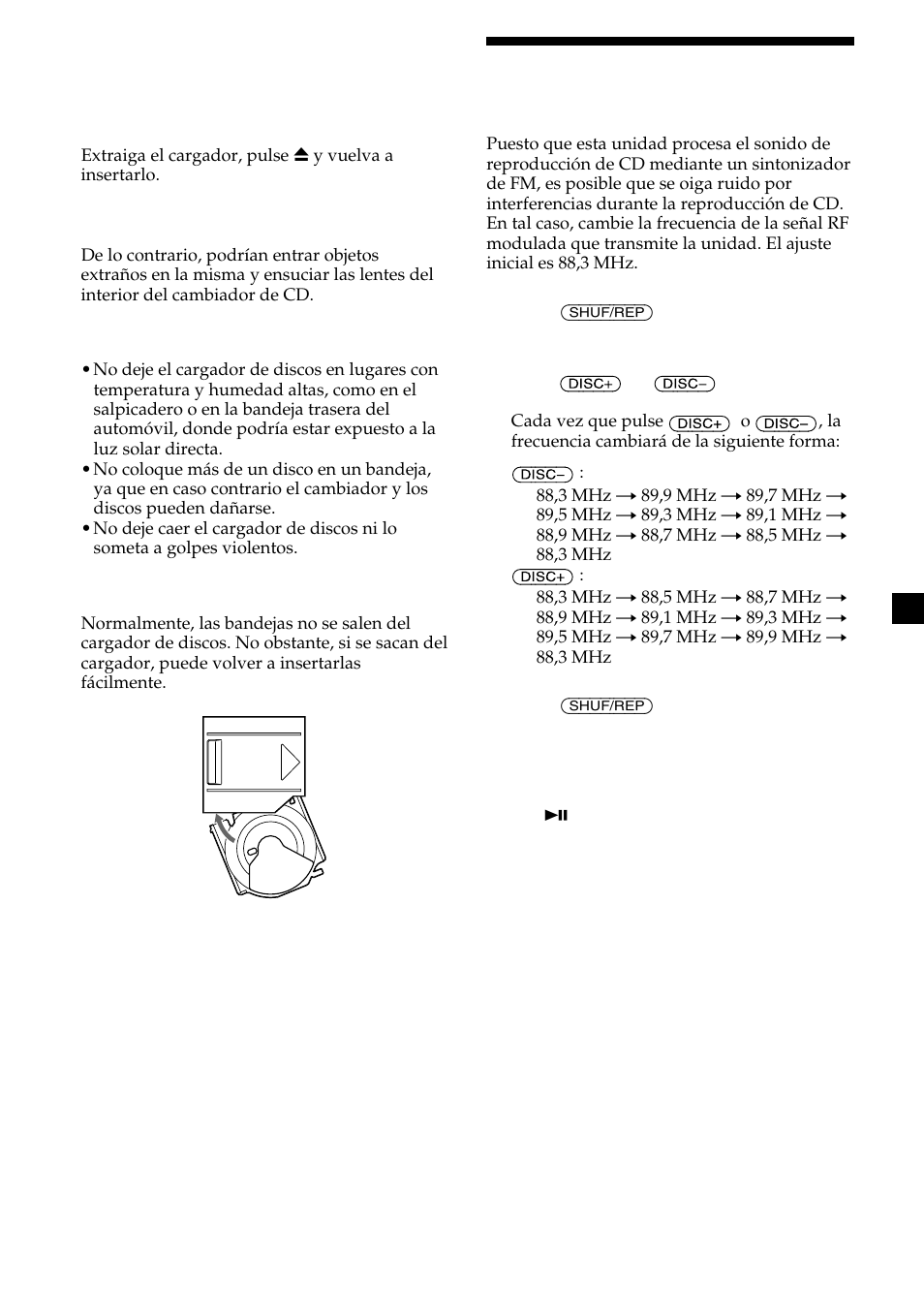 Cambio de la frecuencia de transmisión | Sony CDX-454RF User Manual | Page 29 / 40