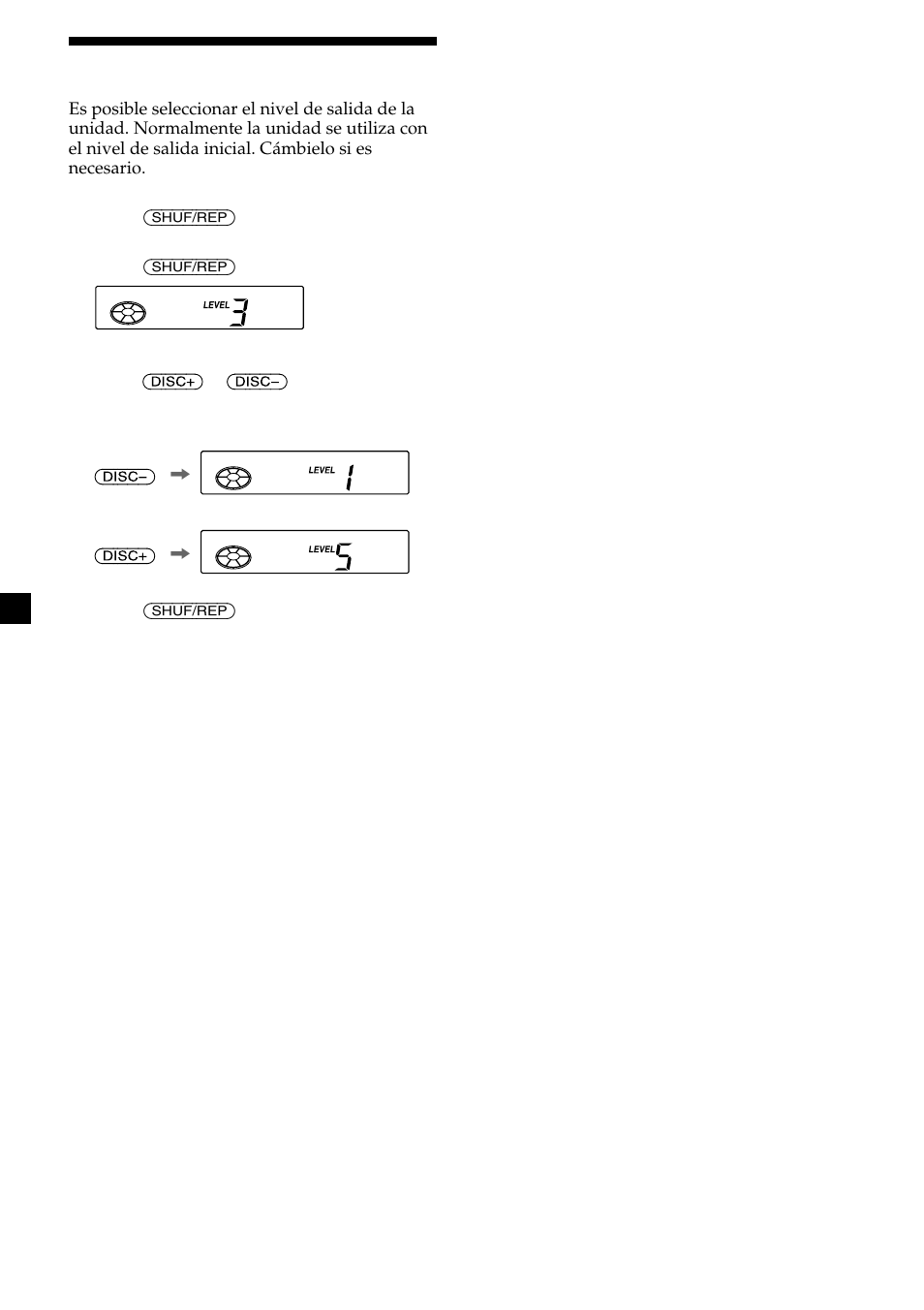 8cambio del nivel de salida | Sony CDX-454RF User Manual | Page 32 / 40
