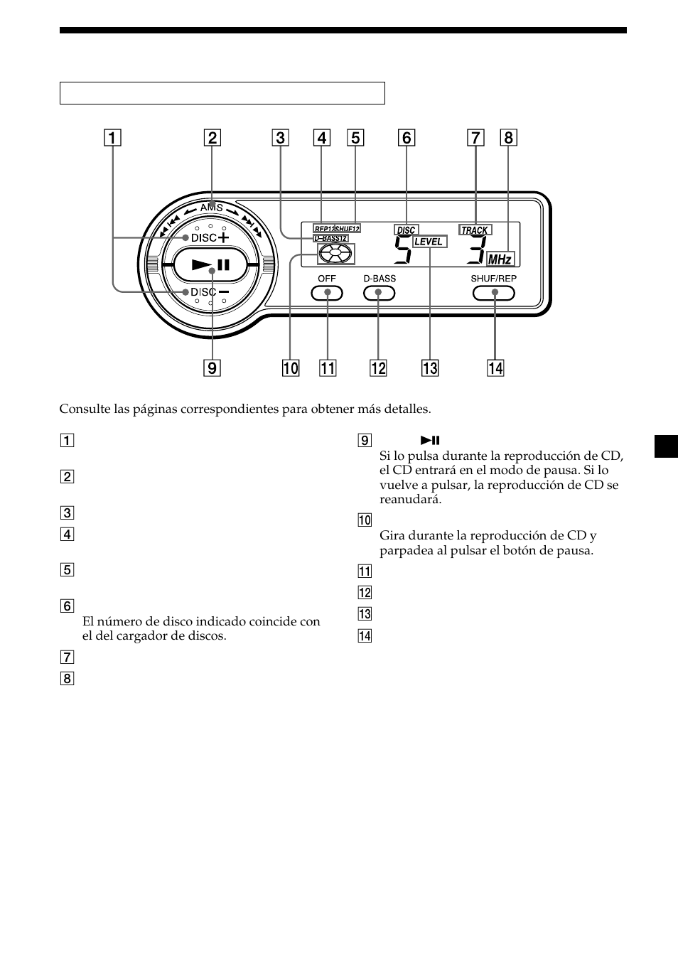 11 ubicación de los controles | Sony CDX-454RF User Manual | Page 35 / 40