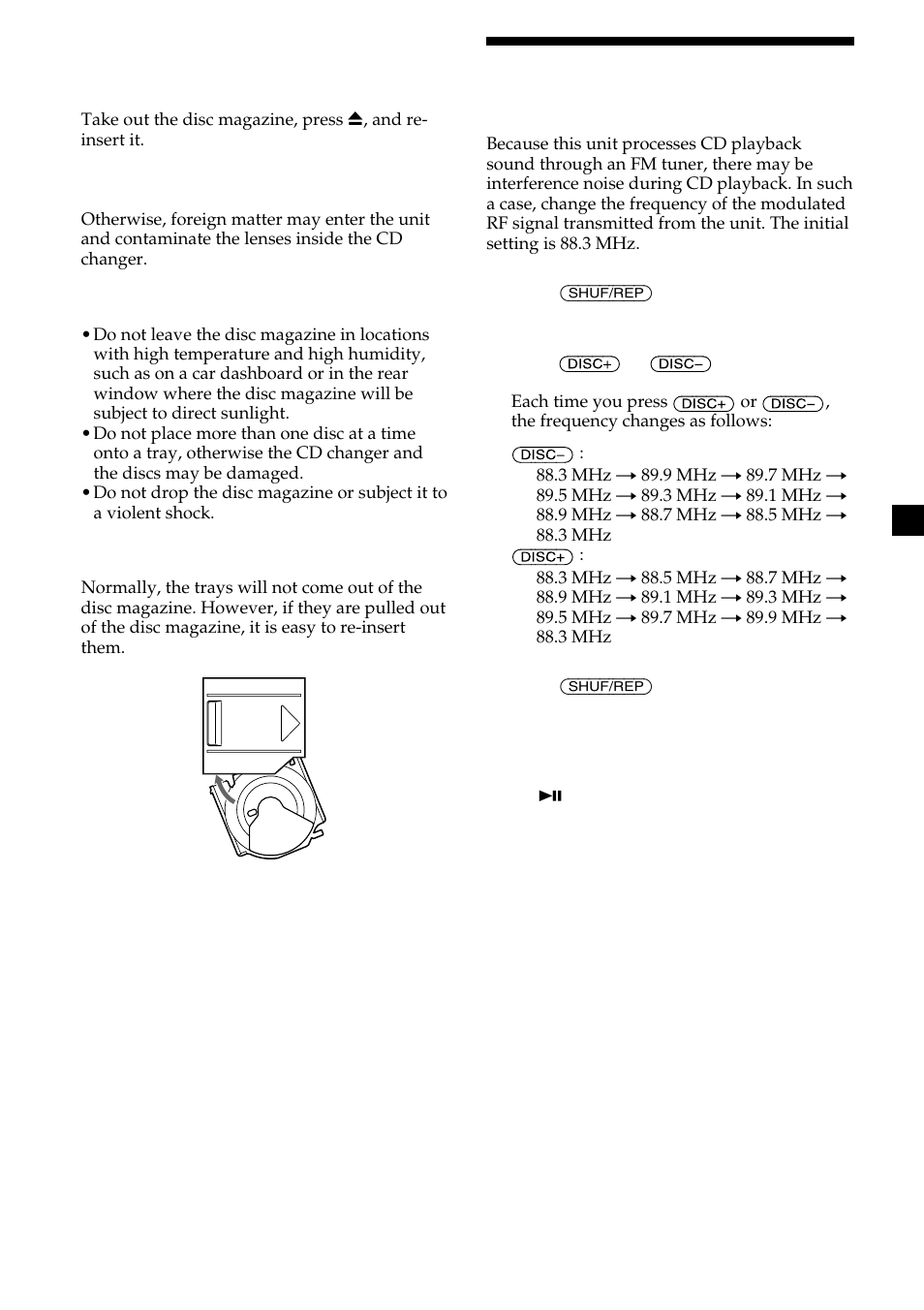 Changing the transmitting frequency | Sony CDX-454RF User Manual | Page 5 / 40