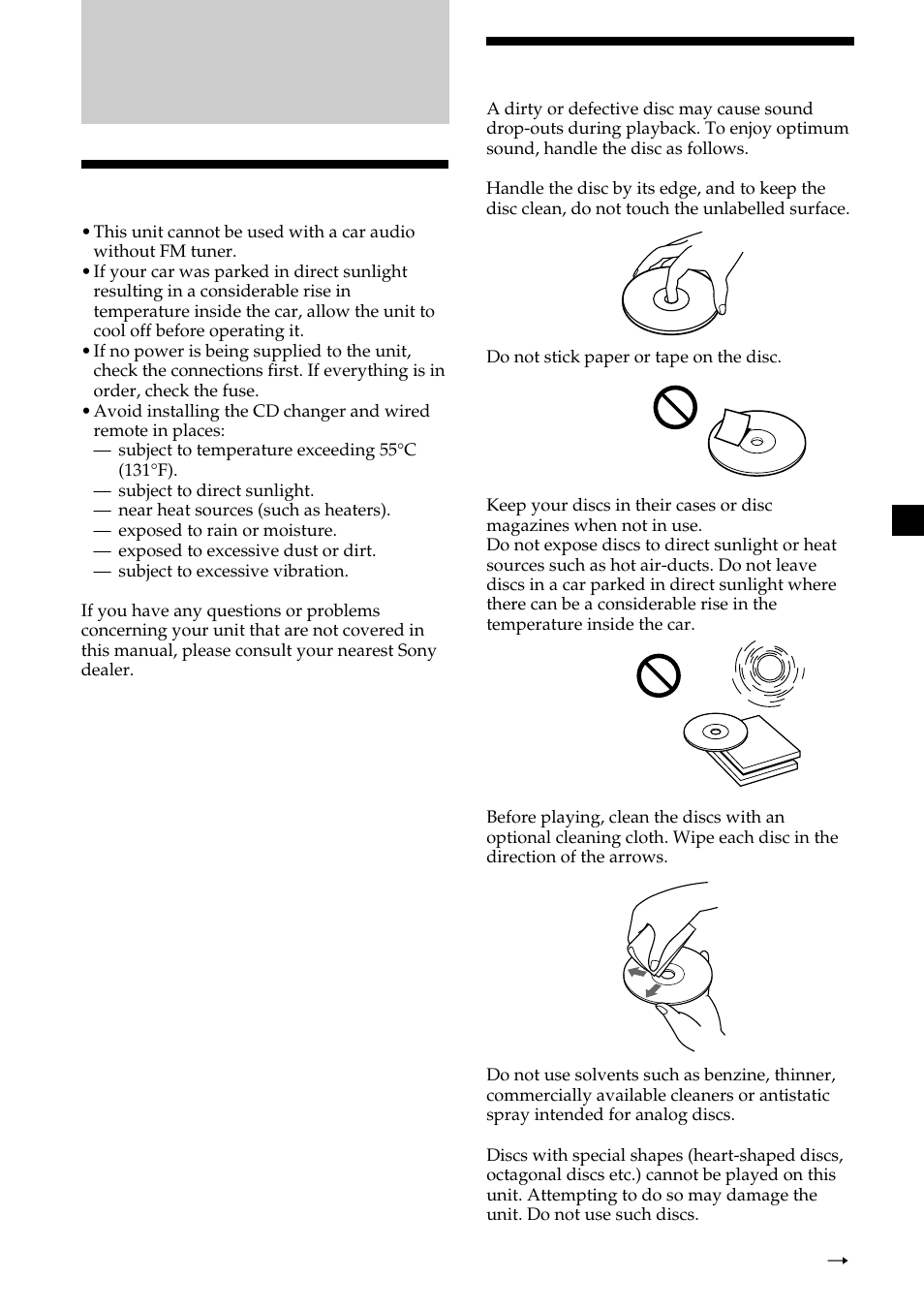 Additional information, Precautions | Sony CDX-454RF User Manual | Page 9 / 40