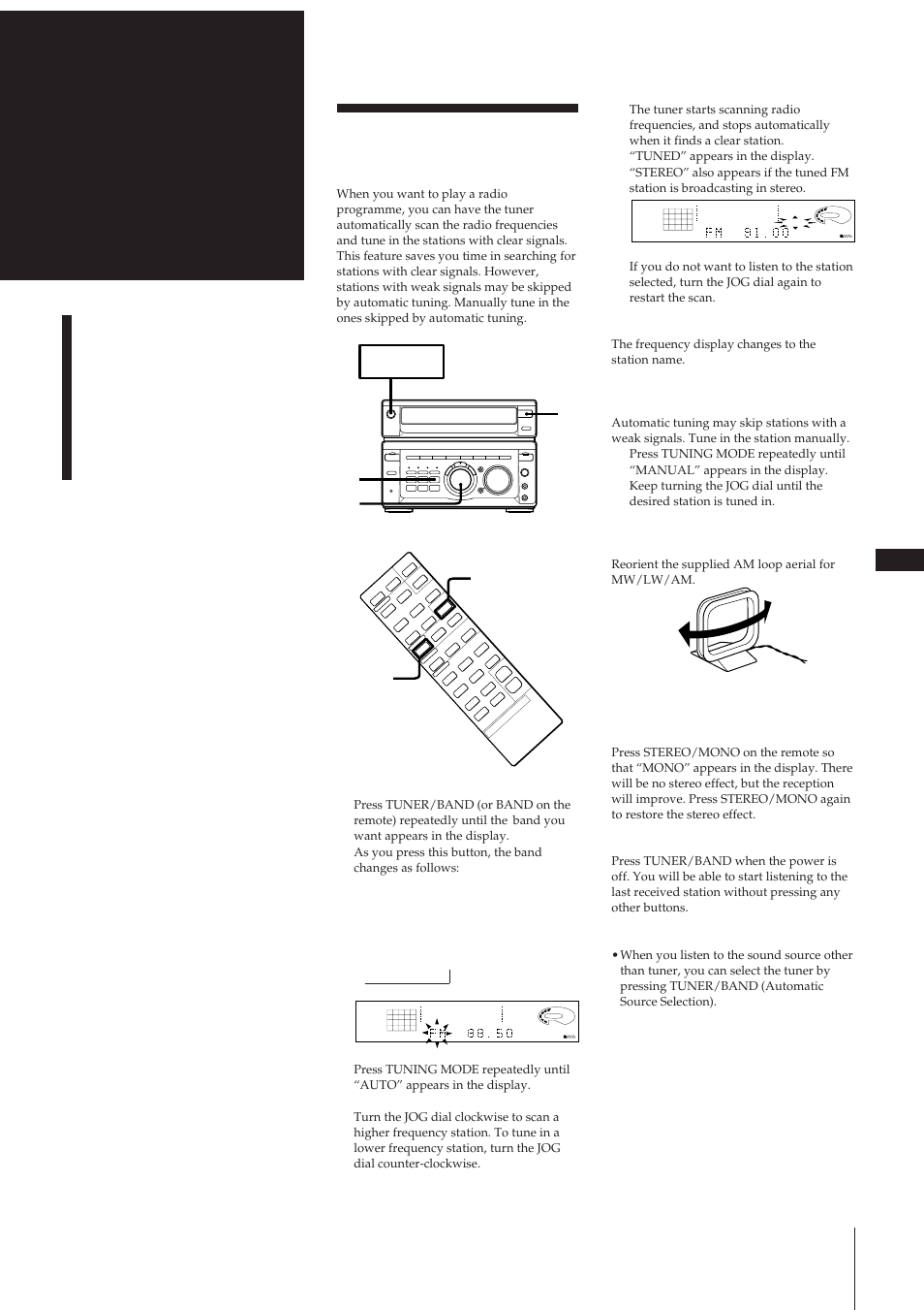 The radio, Chapter 3, 11 listening to the radio | Sony MHC-W55 User Manual | Page 11 / 129