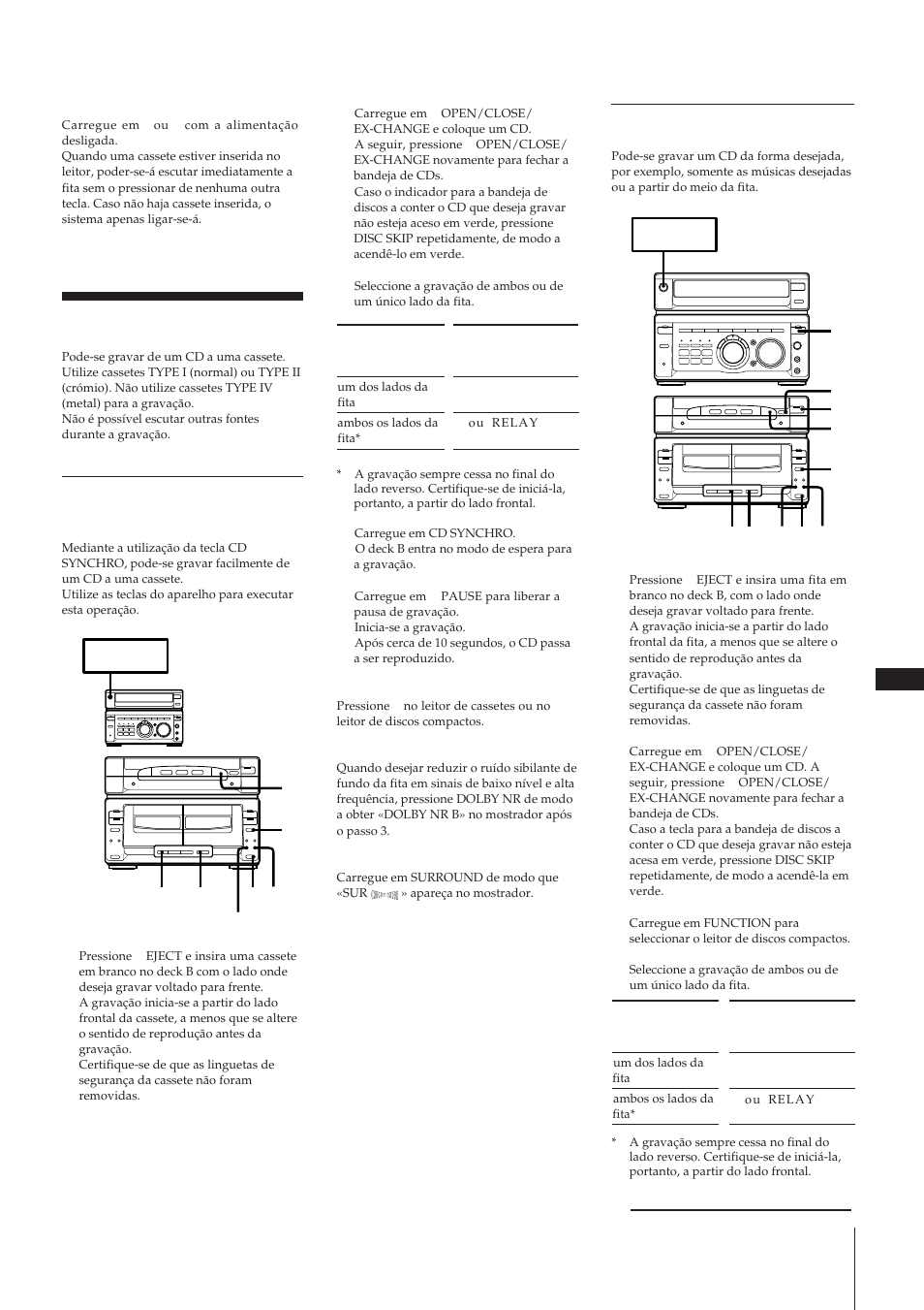 Gravação de cds | Sony MHC-W55 User Manual | Page 110 / 129