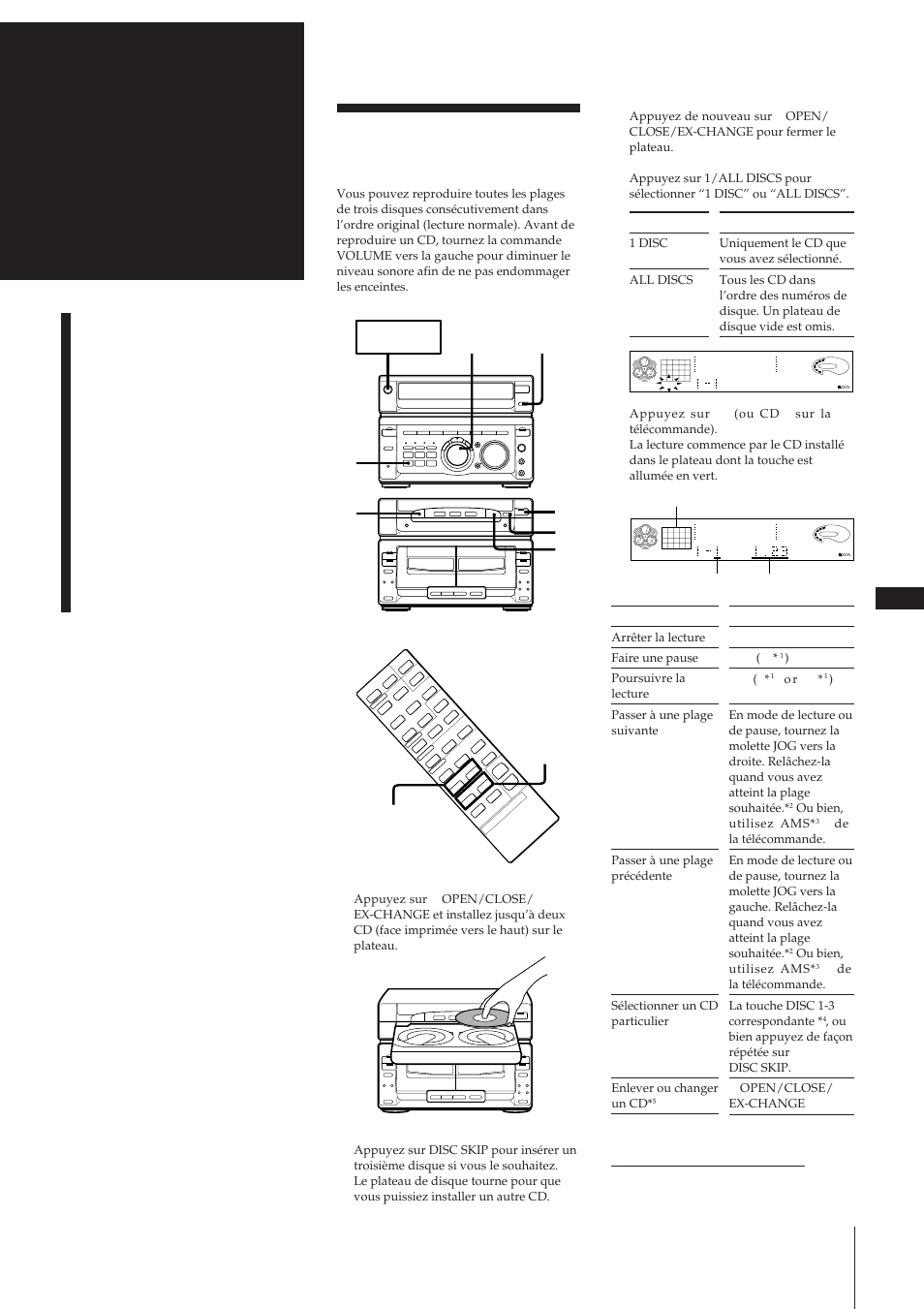 Lecteur cd, Chapitre 2, Lecture de cd (lecture normale) | R p p 0 ) ж » ж p 0 ) p » ⁄ ⁄ ⁄ p | Sony MHC-W55 User Manual | Page 37 / 129