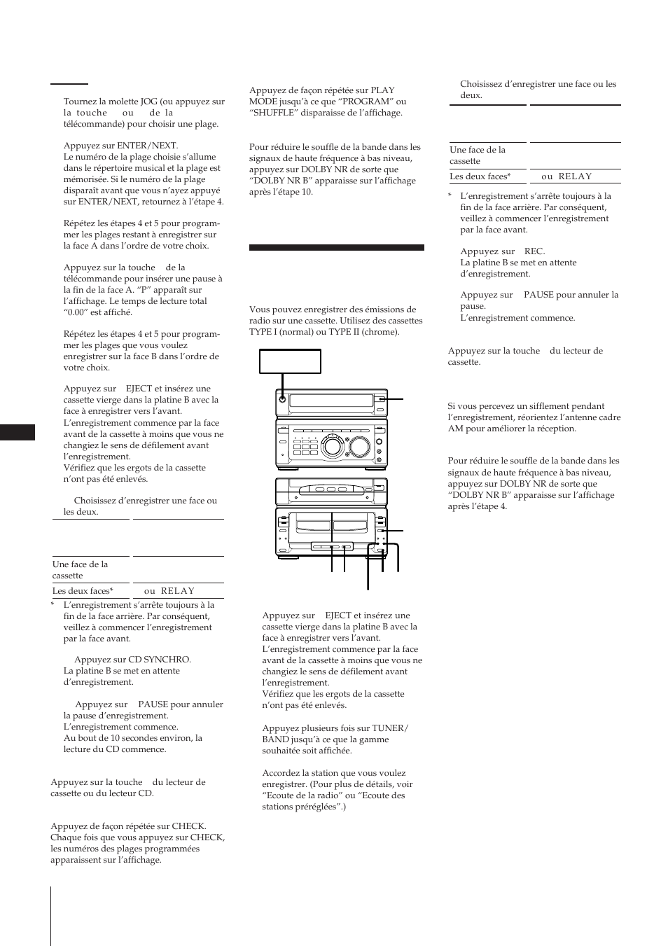 Enregistrement de la radio | Sony MHC-W55 User Manual | Page 48 / 129