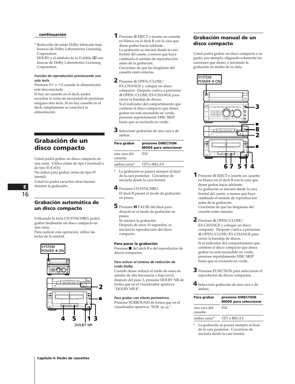 Grabación de un disco compacto | Sony MHC-W55 User Manual | Page 78 / 129