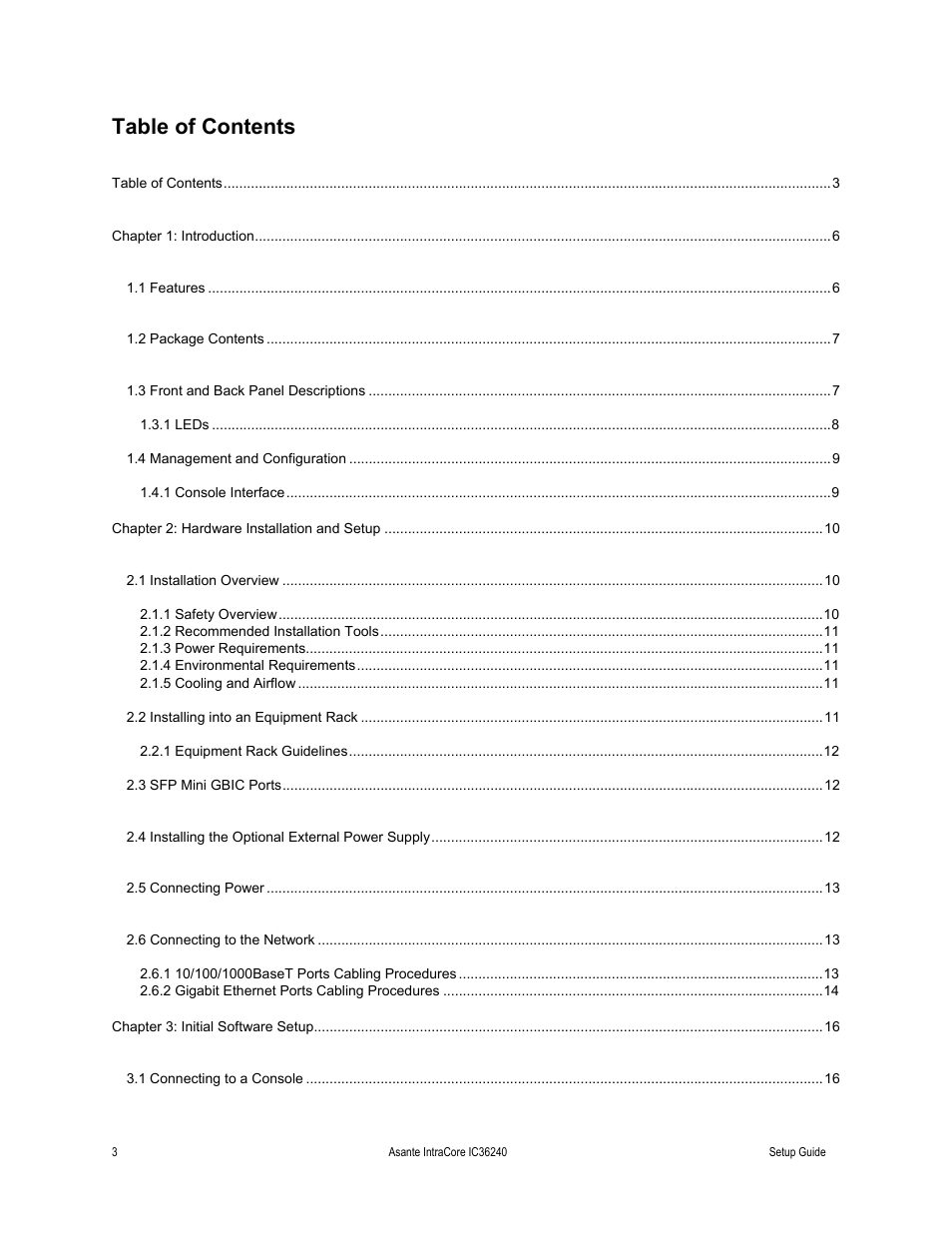 Asante Technologies IC36240 Series User Manual | Page 3 / 42