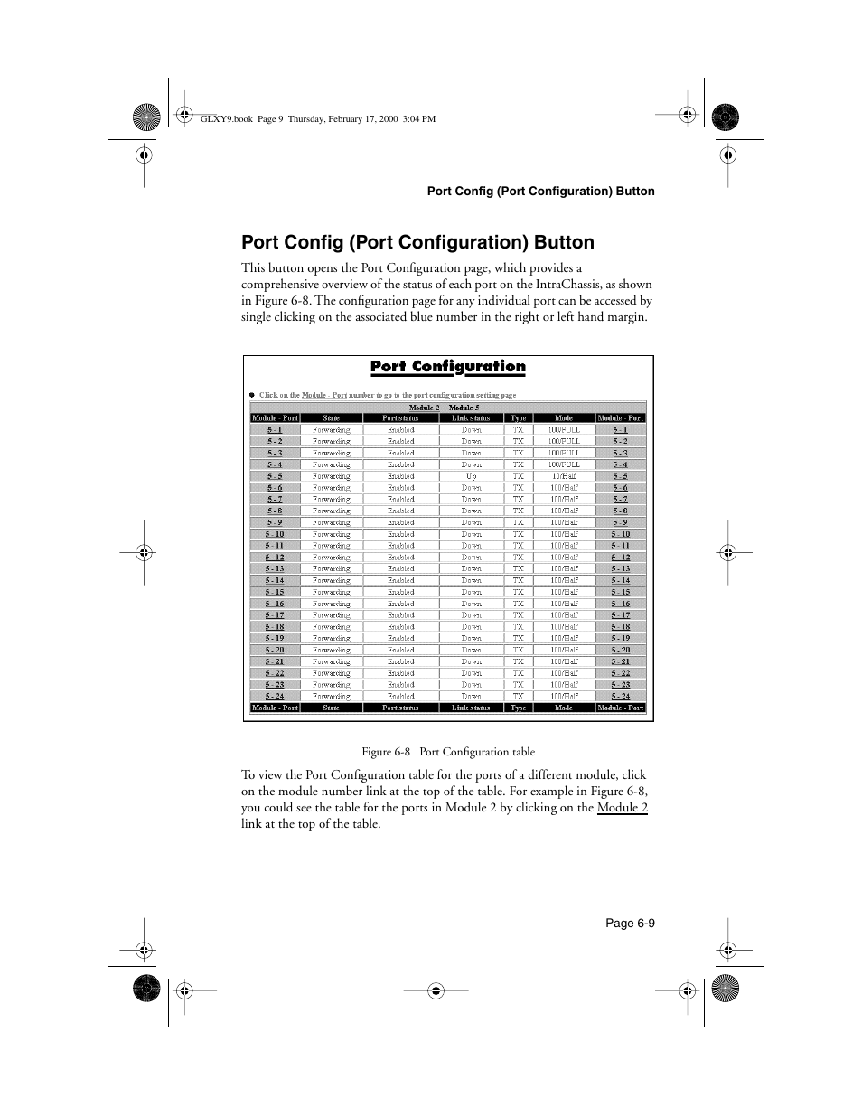 Port config (port configuration) button, Port config (port configuration) button -9 | Asante Technologies Intrachassis 9000 User Manual | Page 125 / 142