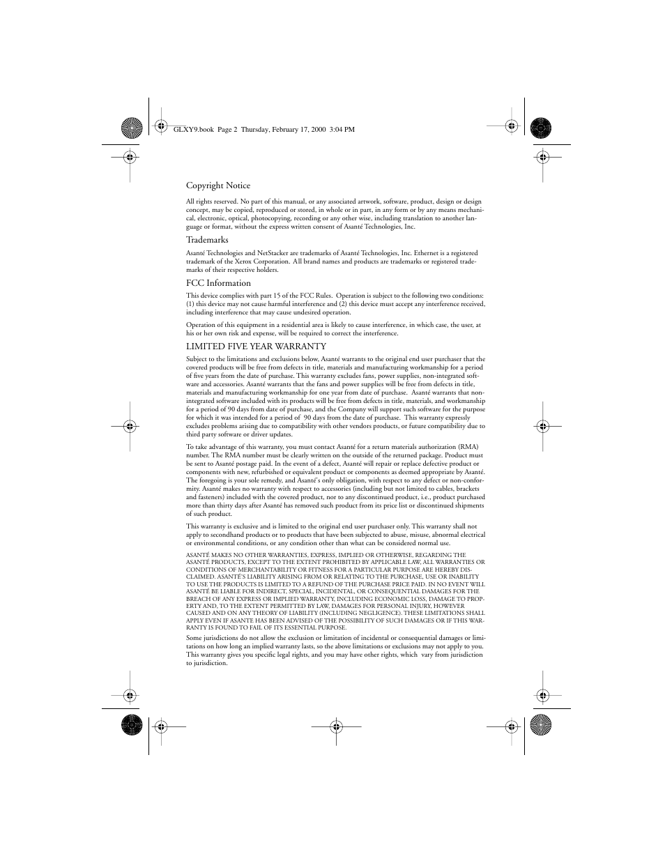 Asante Technologies Intrachassis 9000 User Manual | Page 2 / 142