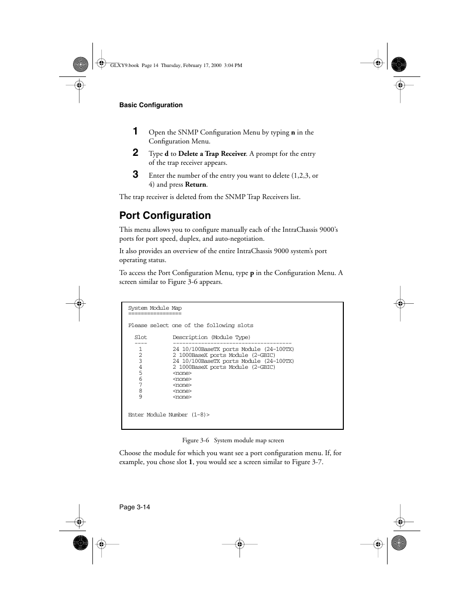 Port configuration, Port configuration -14 | Asante Technologies Intrachassis 9000 User Manual | Page 56 / 142