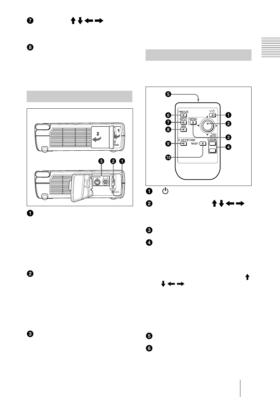 Connector panel, Remote commander | Sony VPL-CS4 User Manual | Page 11 / 120