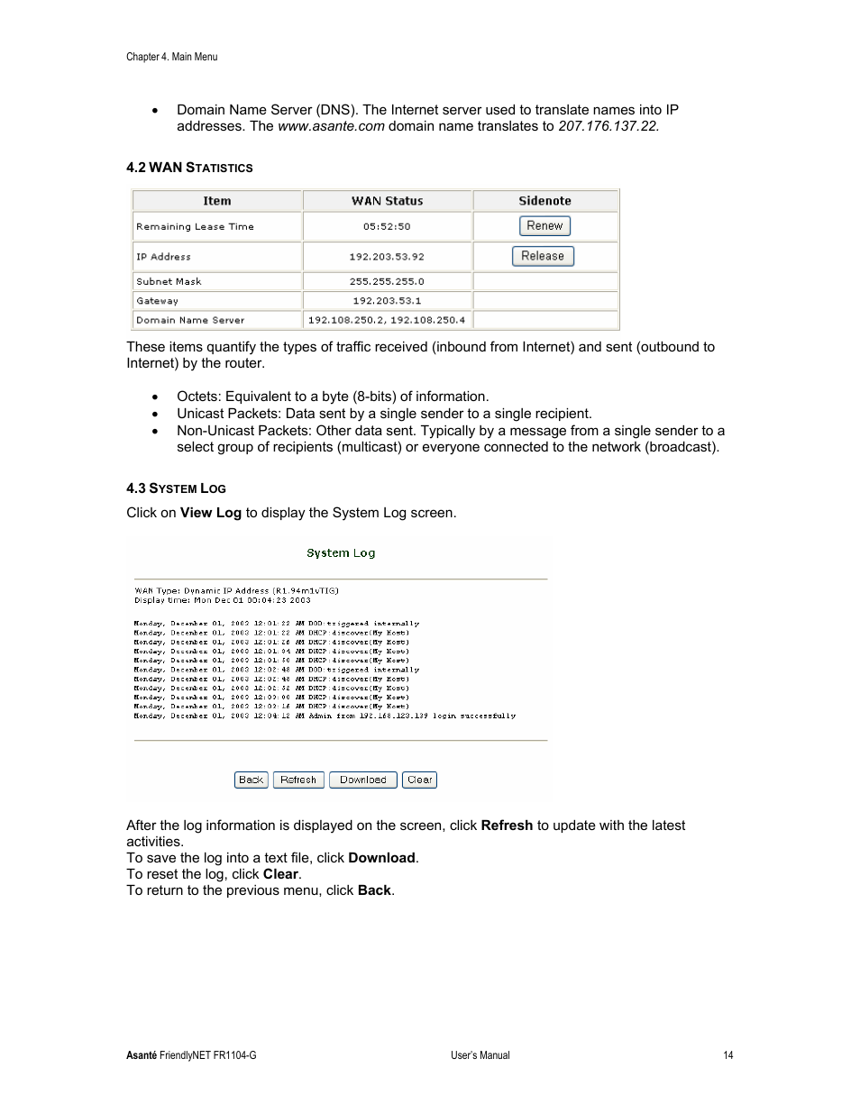 Asante Technologies FR1104-G User Manual | Page 14 / 83