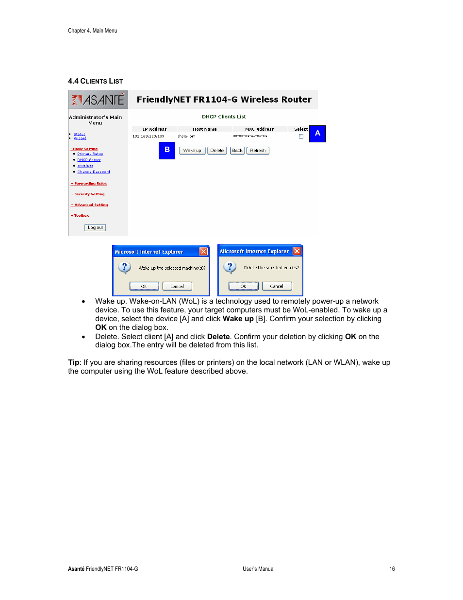 Asante Technologies FR1104-G User Manual | Page 16 / 83