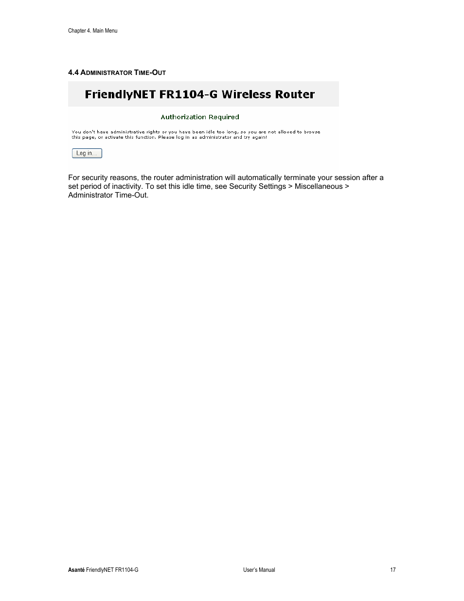 Asante Technologies FR1104-G User Manual | Page 17 / 83