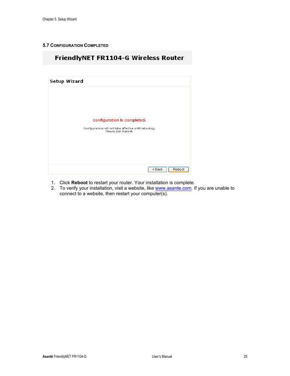 Asante Technologies FR1104-G User Manual | Page 25 / 83