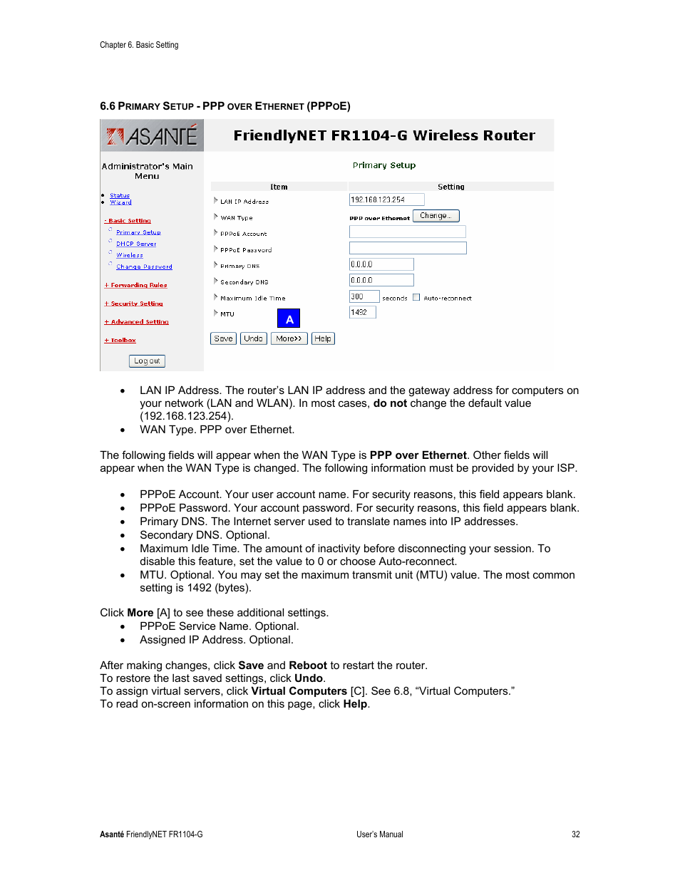 Asante Technologies FR1104-G User Manual | Page 32 / 83