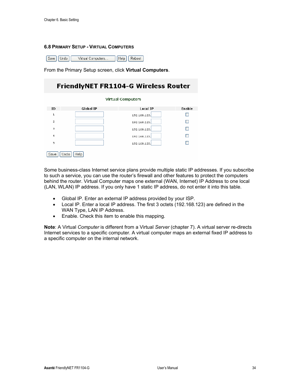 Asante Technologies FR1104-G User Manual | Page 34 / 83