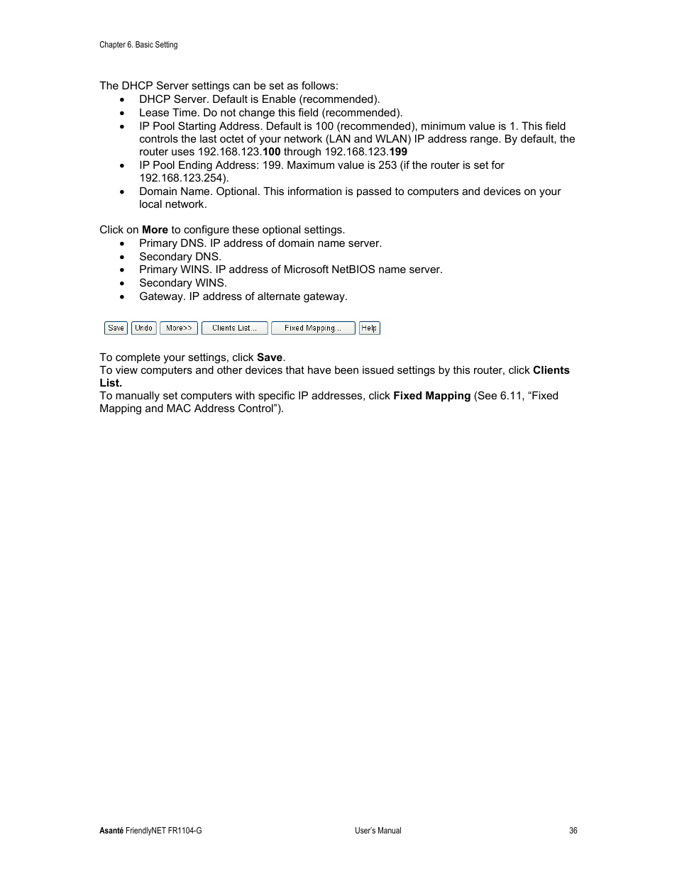 Asante Technologies FR1104-G User Manual | Page 36 / 83