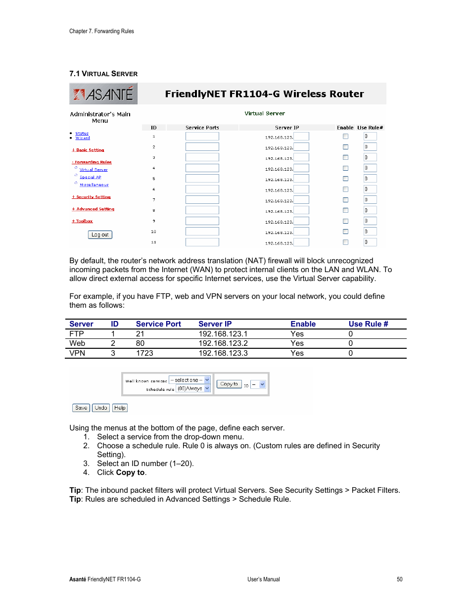 Asante Technologies FR1104-G User Manual | Page 50 / 83