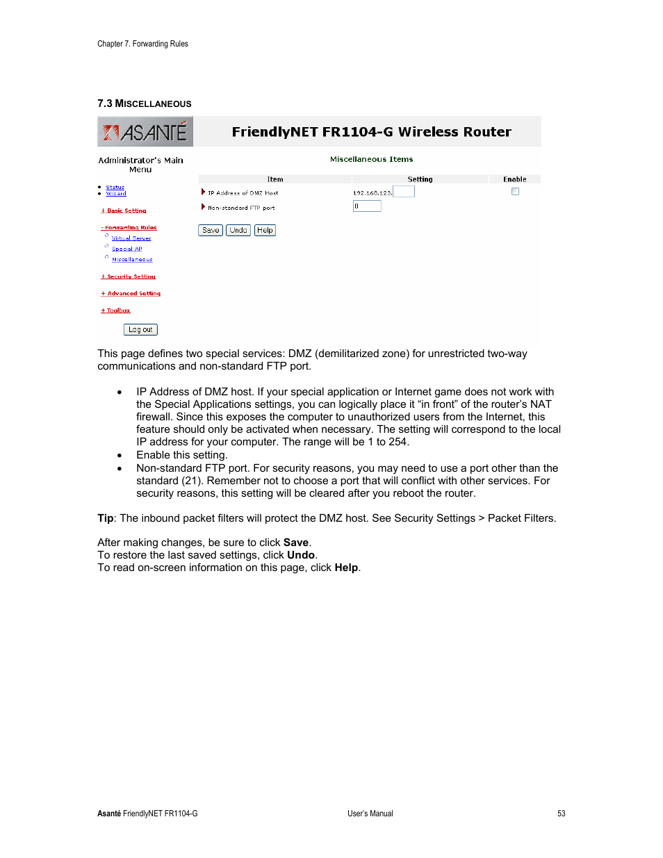 Asante Technologies FR1104-G User Manual | Page 53 / 83