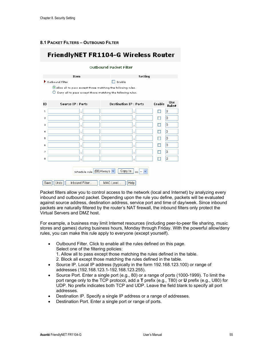 Asante Technologies FR1104-G User Manual | Page 55 / 83